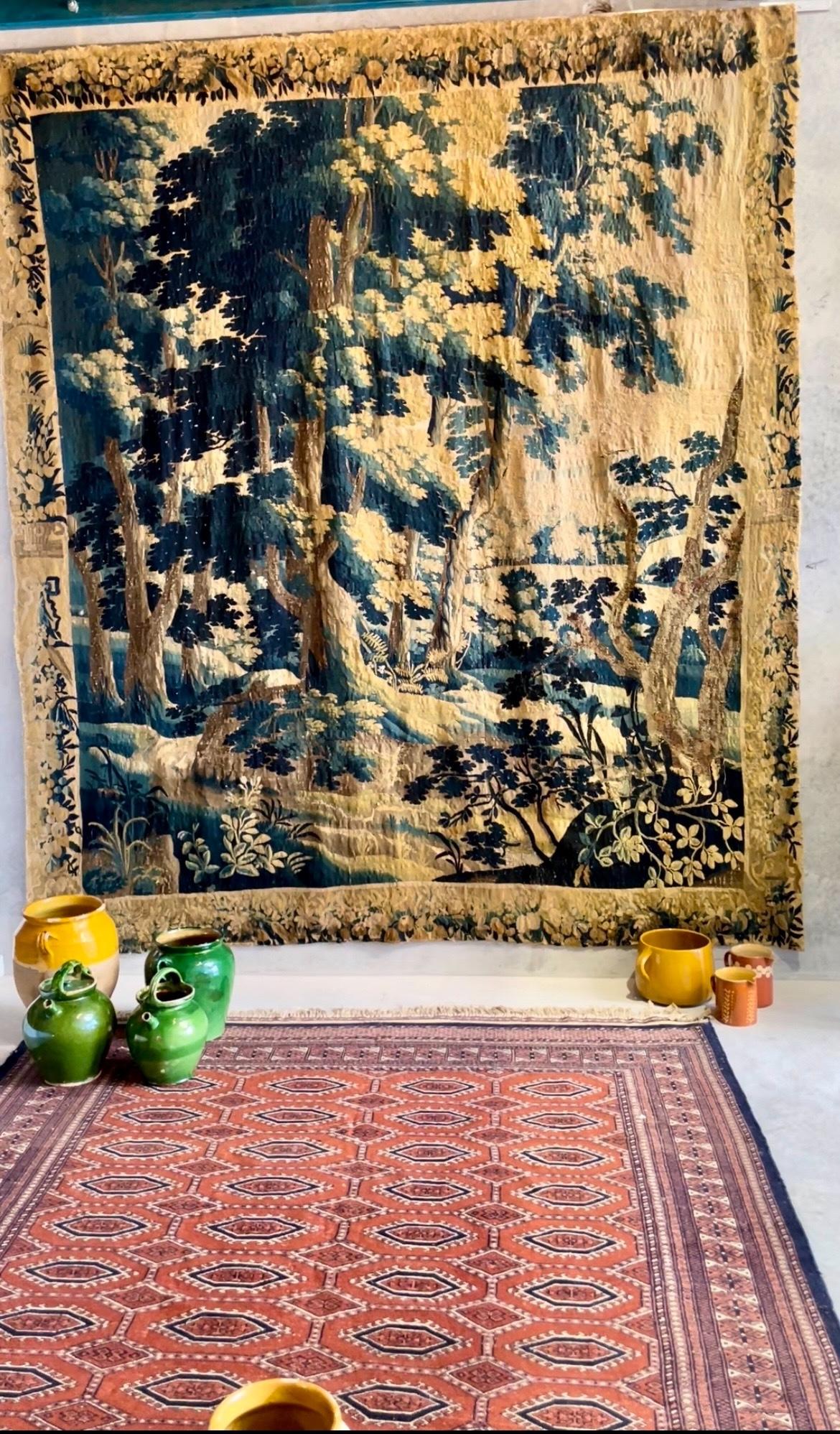 19th Century Persian Handwoven Rug in Red and Navy Wool For Sale 7