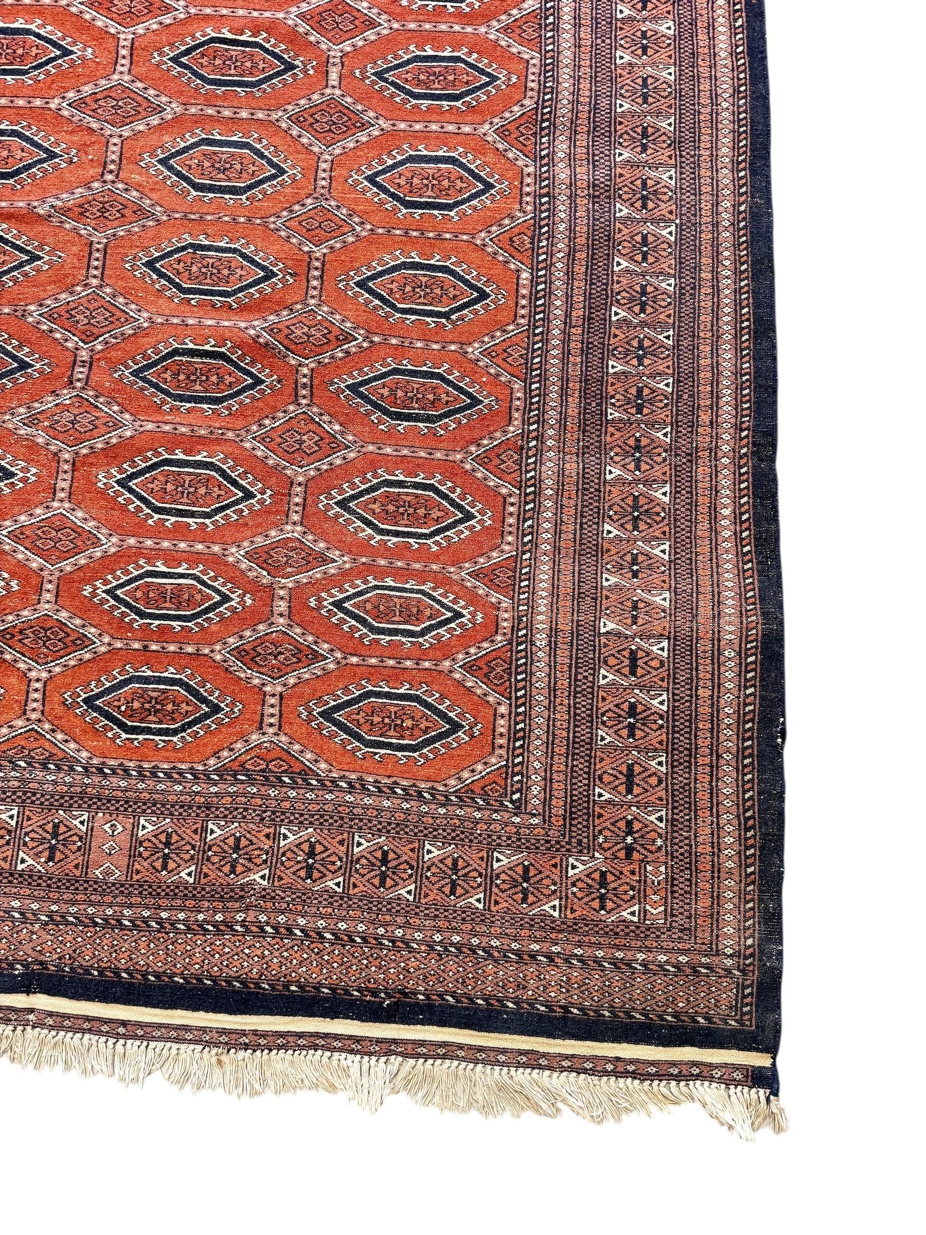 Asian 19th Century Persian Handwoven Rug in Red and Navy Wool For Sale