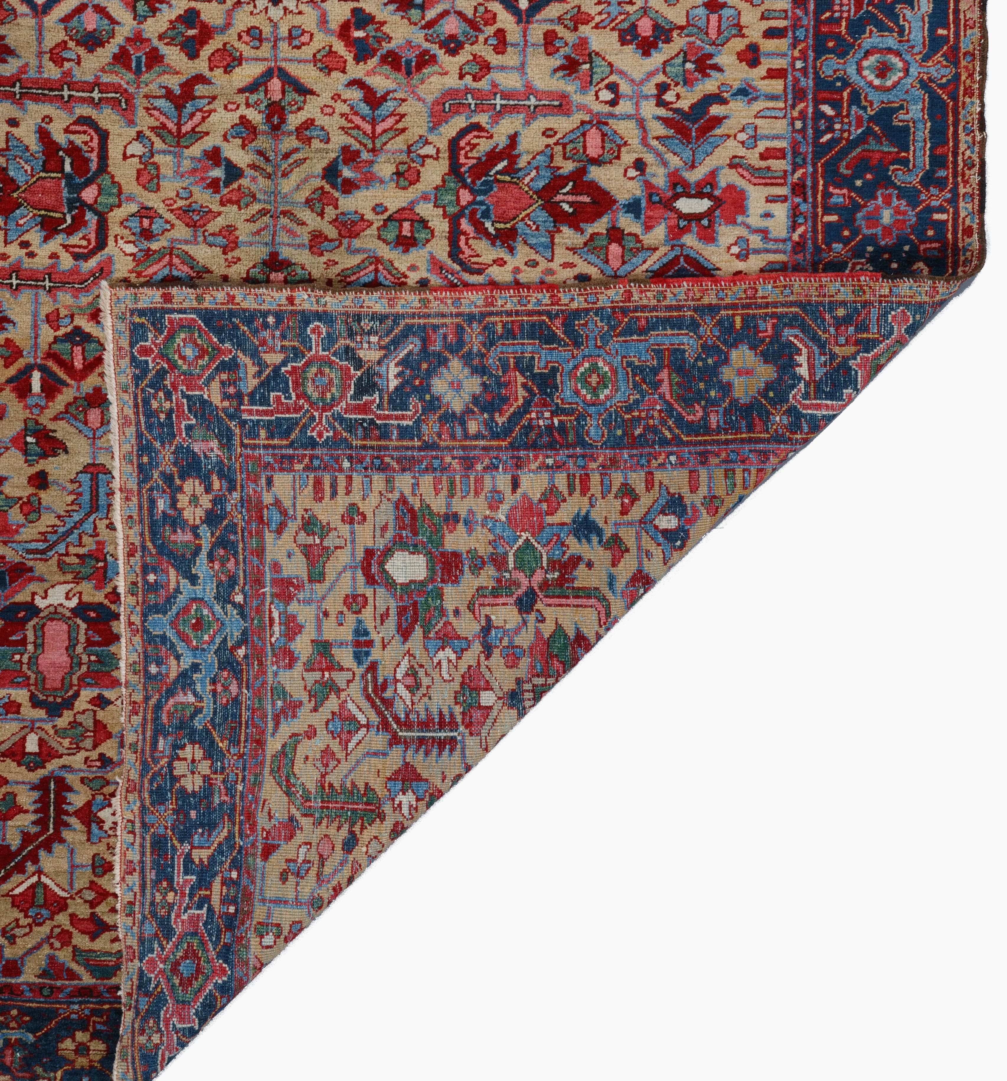 Wool Antique Heriz Rug - 19th Century Persian Heriz Carpet For Sale