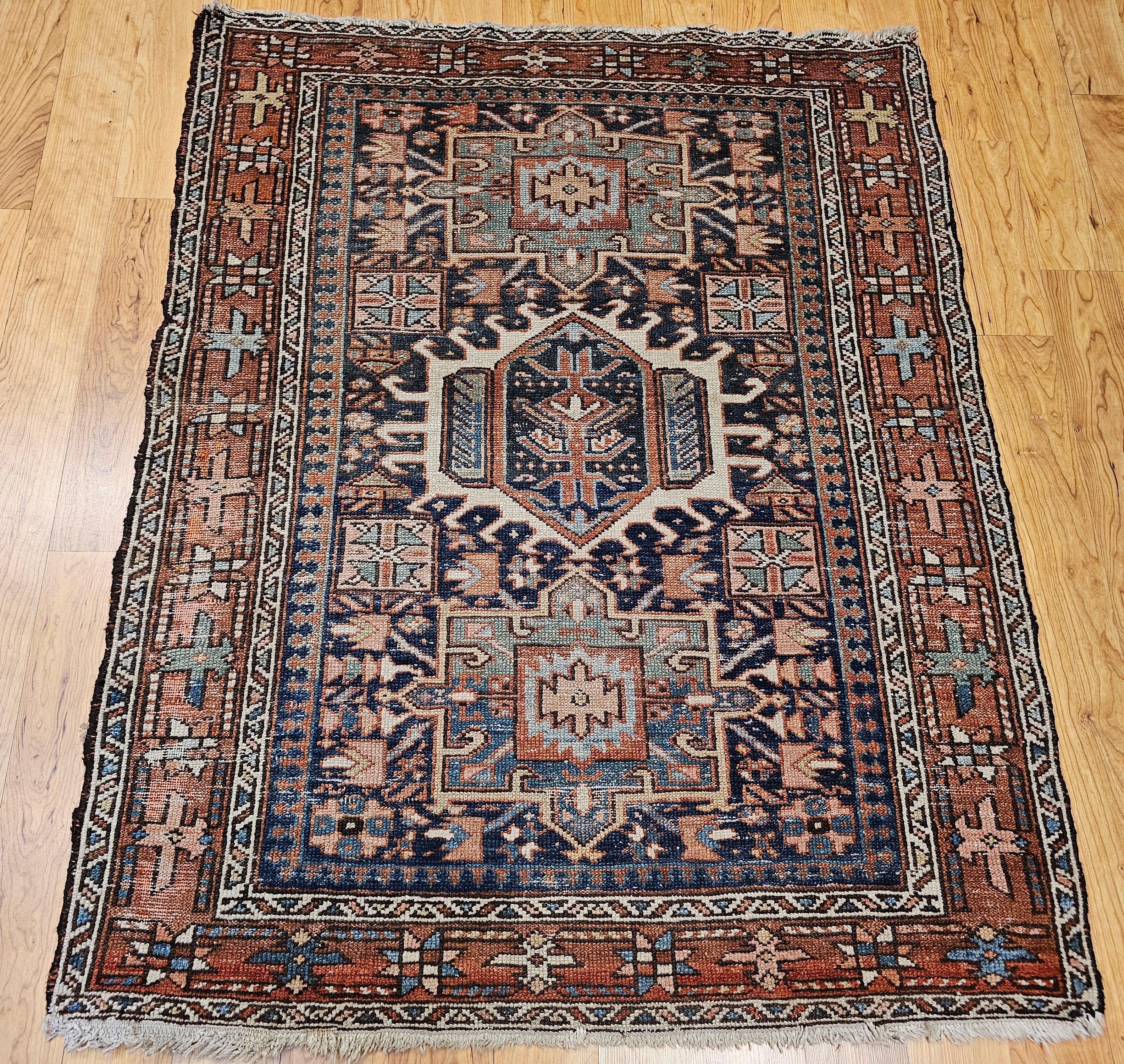 19th Century Persian Heriz Karajah Area Rug For Sale 1