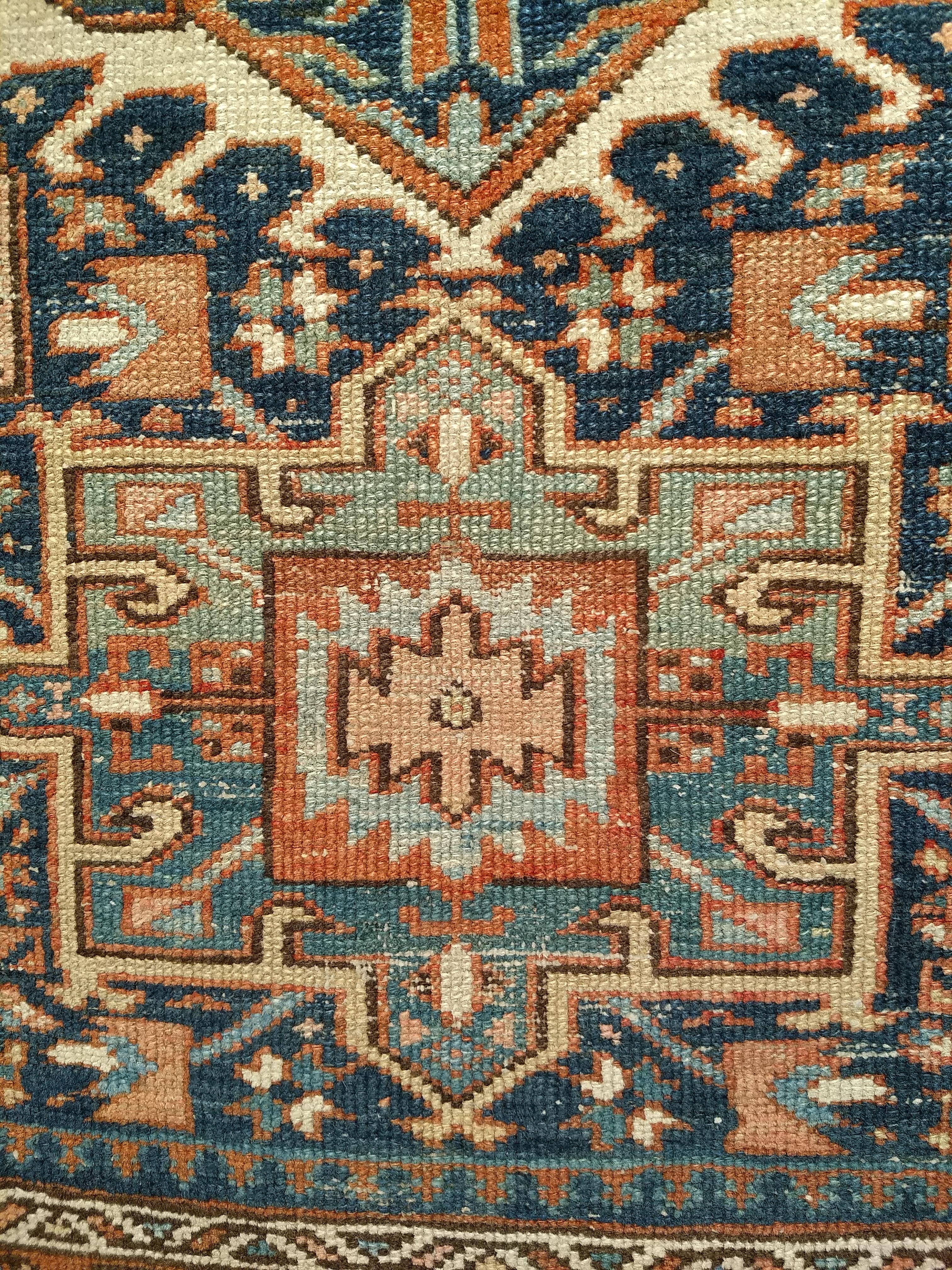 19th Century Persian Heriz Karajah Area Rug In Good Condition For Sale In Barrington, IL