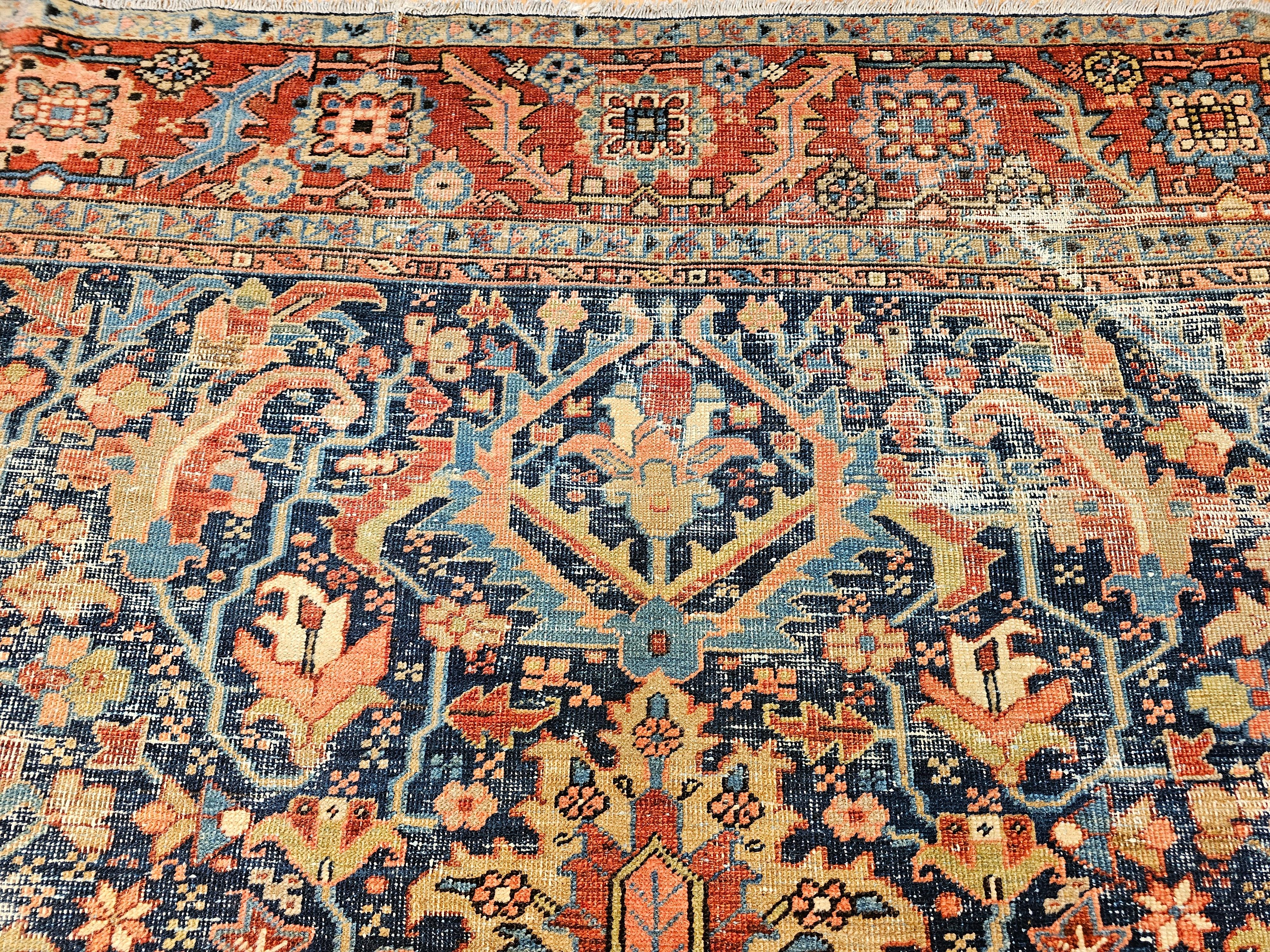 19th Century Persian Heriz Serapi in Allover 