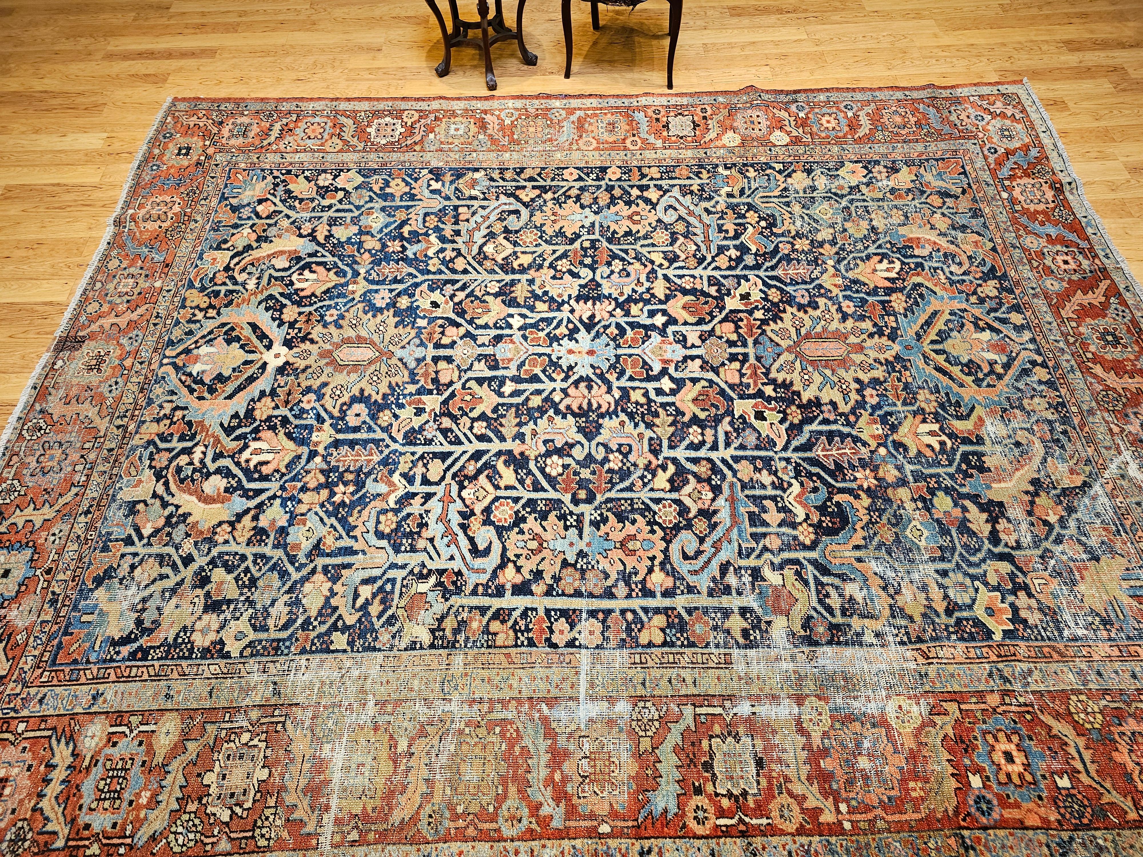 19th Century Persian Heriz Serapi in Allover 