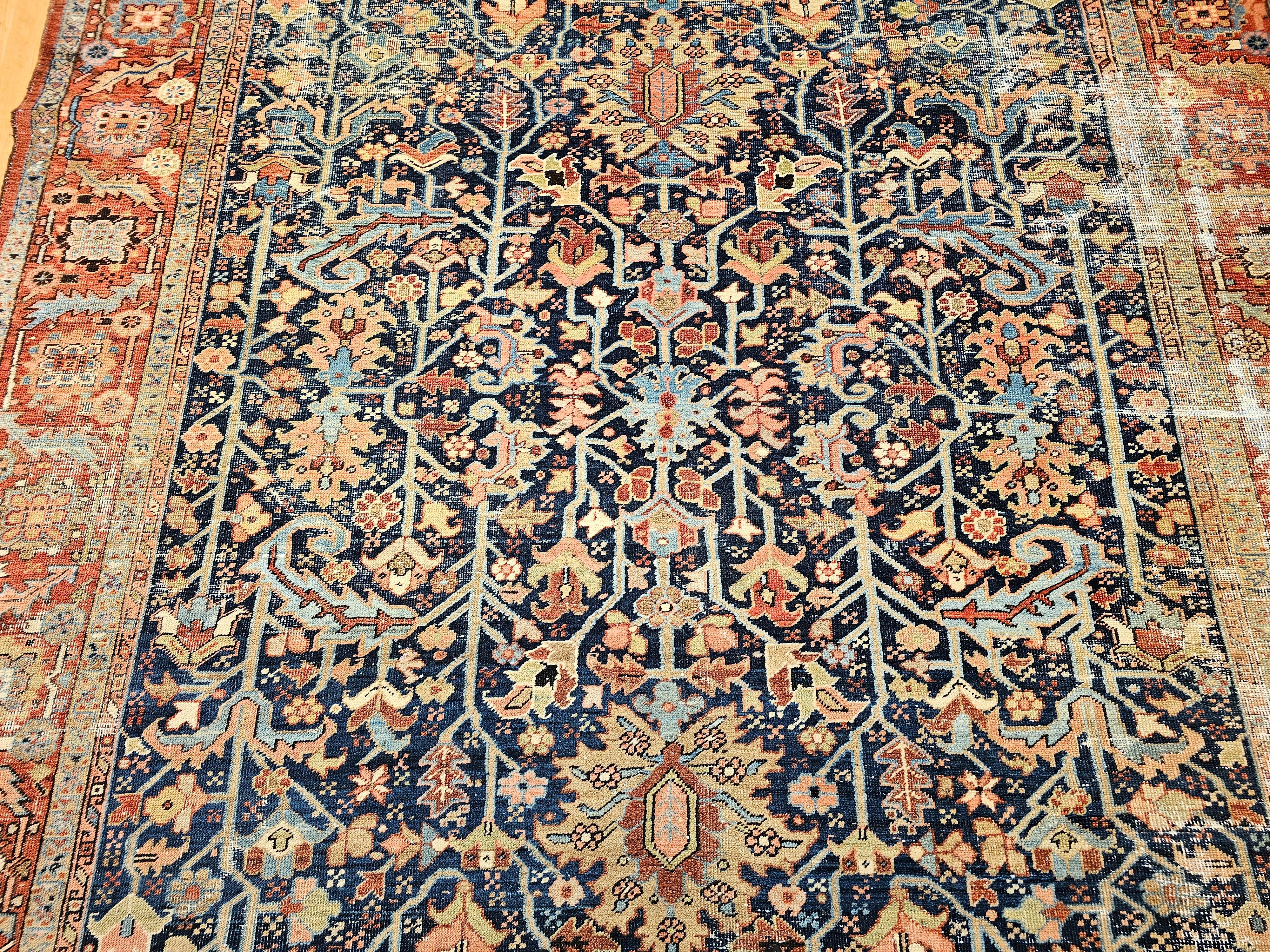 19th Century Persian Heriz Serapi in Allover 