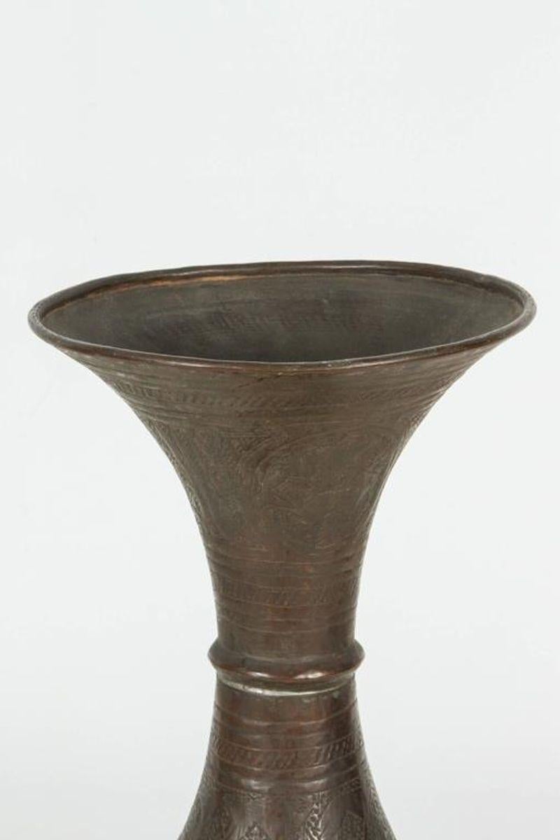 Moorish 19th Century Persian Islamic Bronzed Vase For Sale