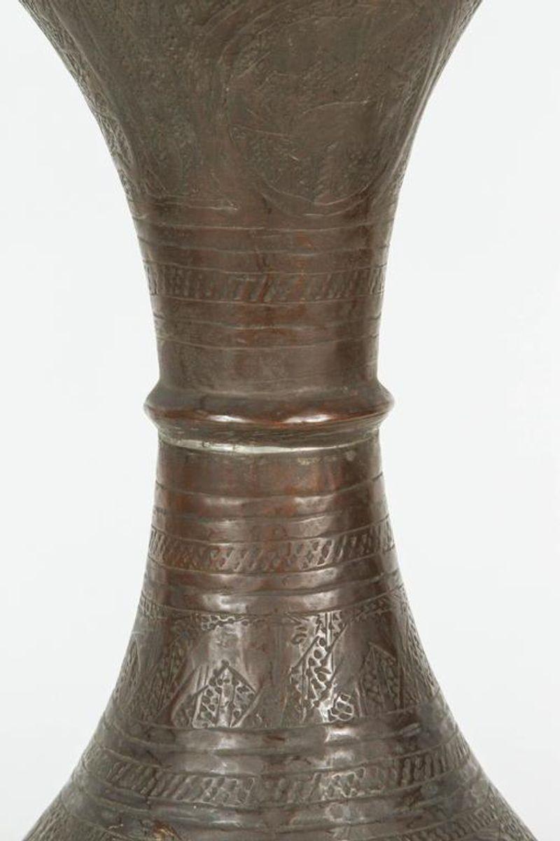 19th Century Persian Islamic Bronzed Vase In Good Condition For Sale In North Hollywood, CA