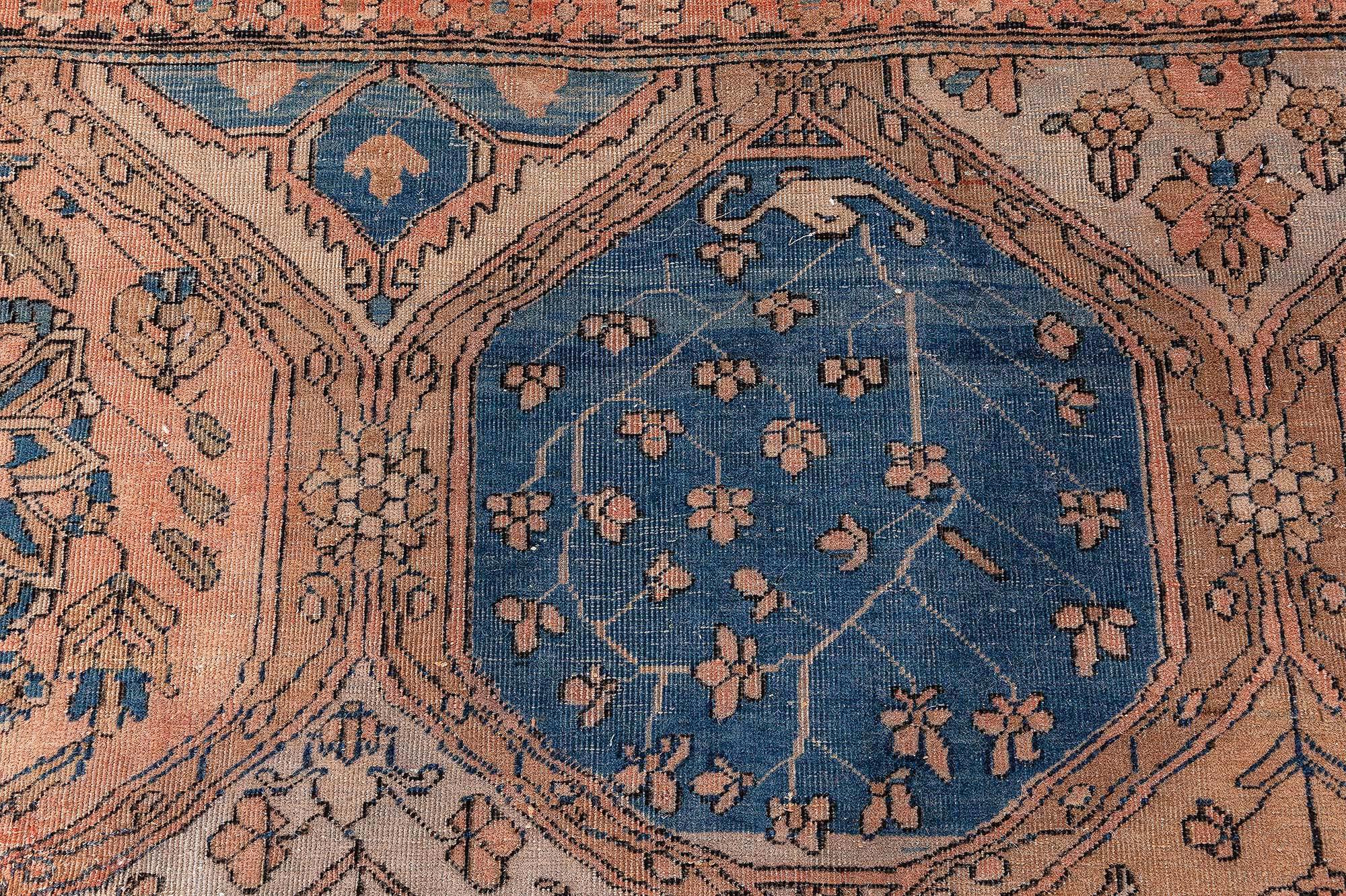 Tissé à la main Tapis persan en laine fait à la main Kashan du 19e siècle en vente