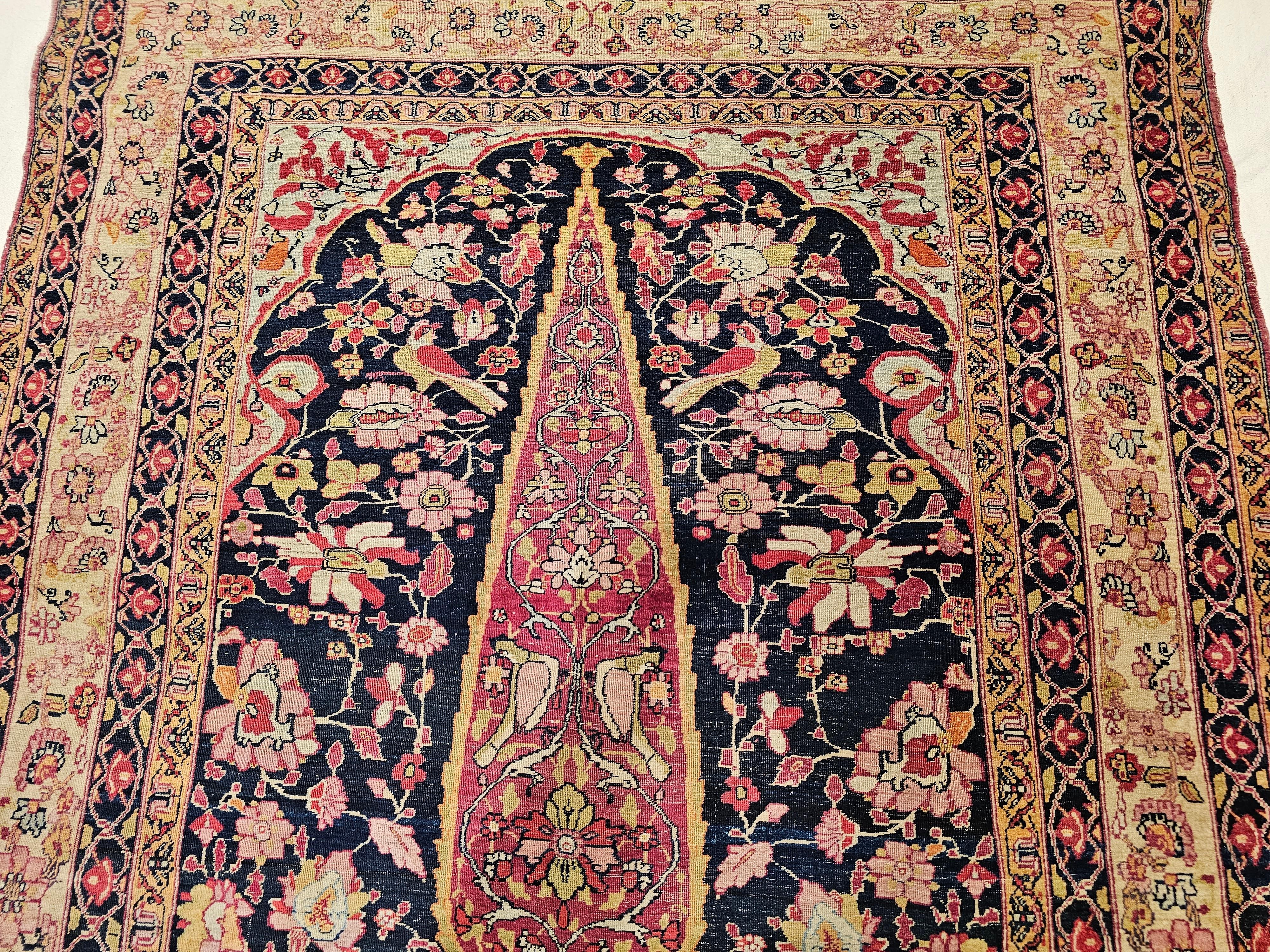 19th Century Persian Kerman Lavar Area Rug in the “Tree of Life” Pattern For Sale 3
