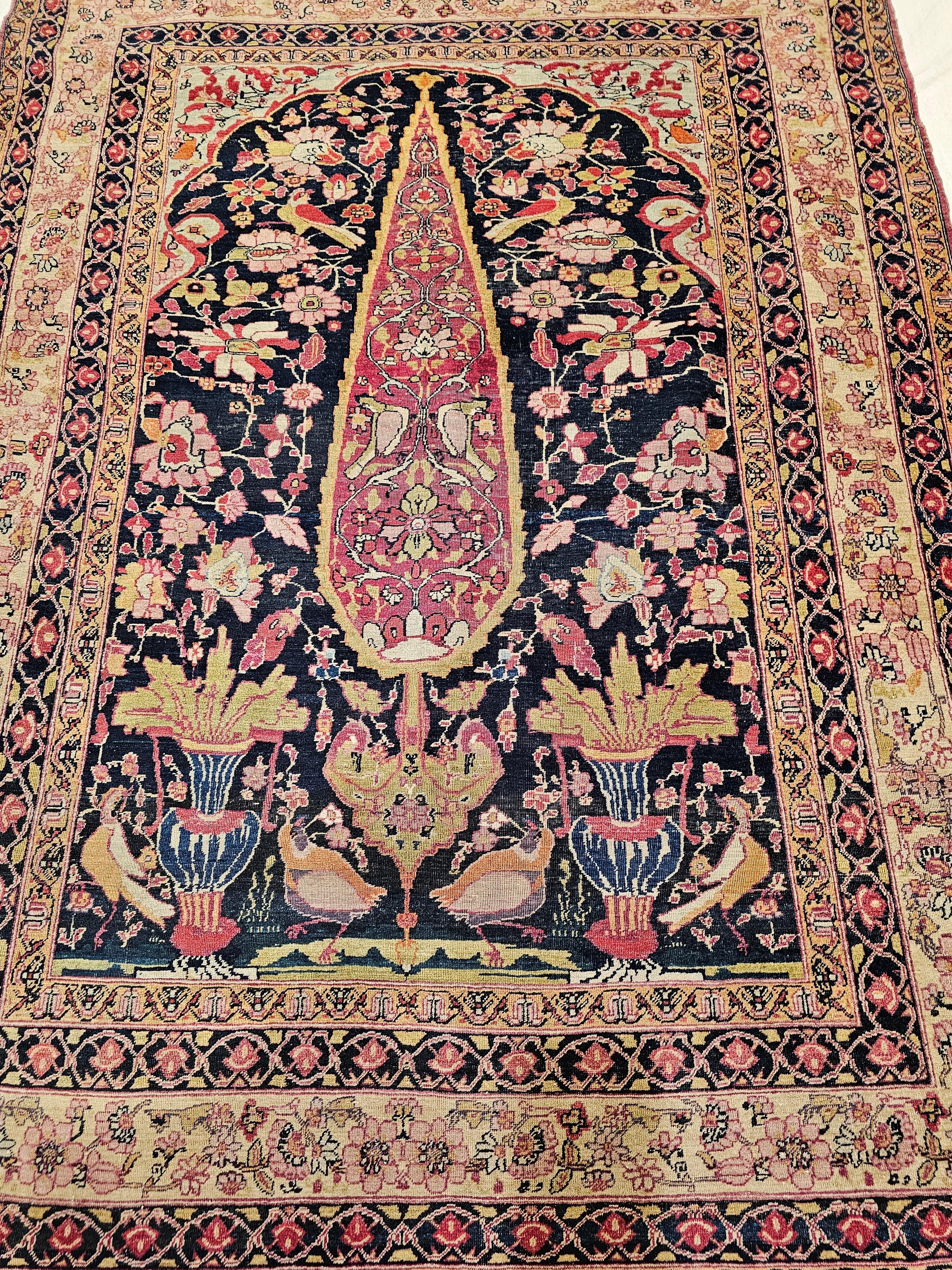 19th Century Persian Kerman Lavar Area Rug in the “Tree of Life” Pattern For Sale 6