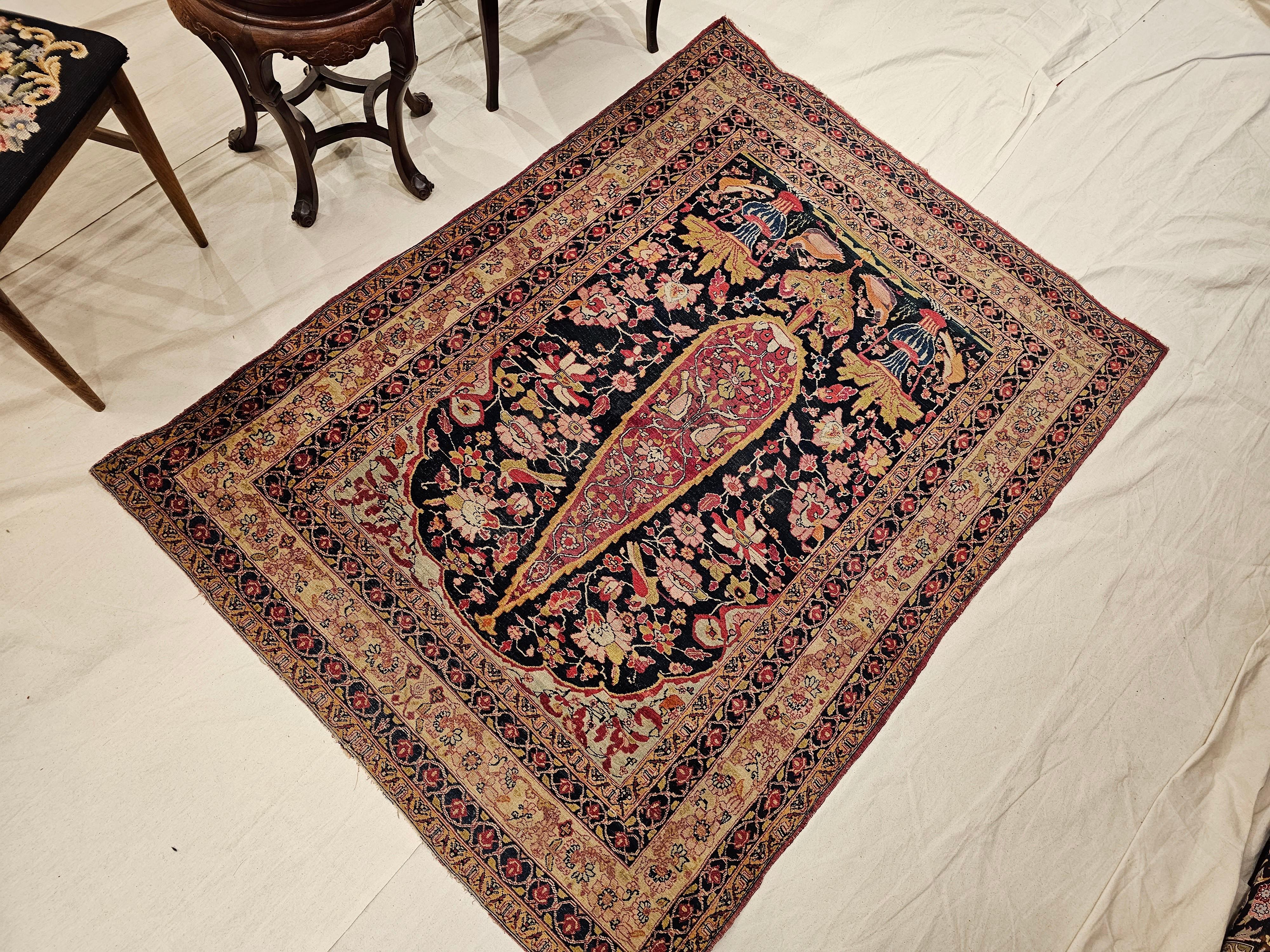 19th Century Persian Kerman Lavar Area Rug in the “Tree of Life” Pattern For Sale 9