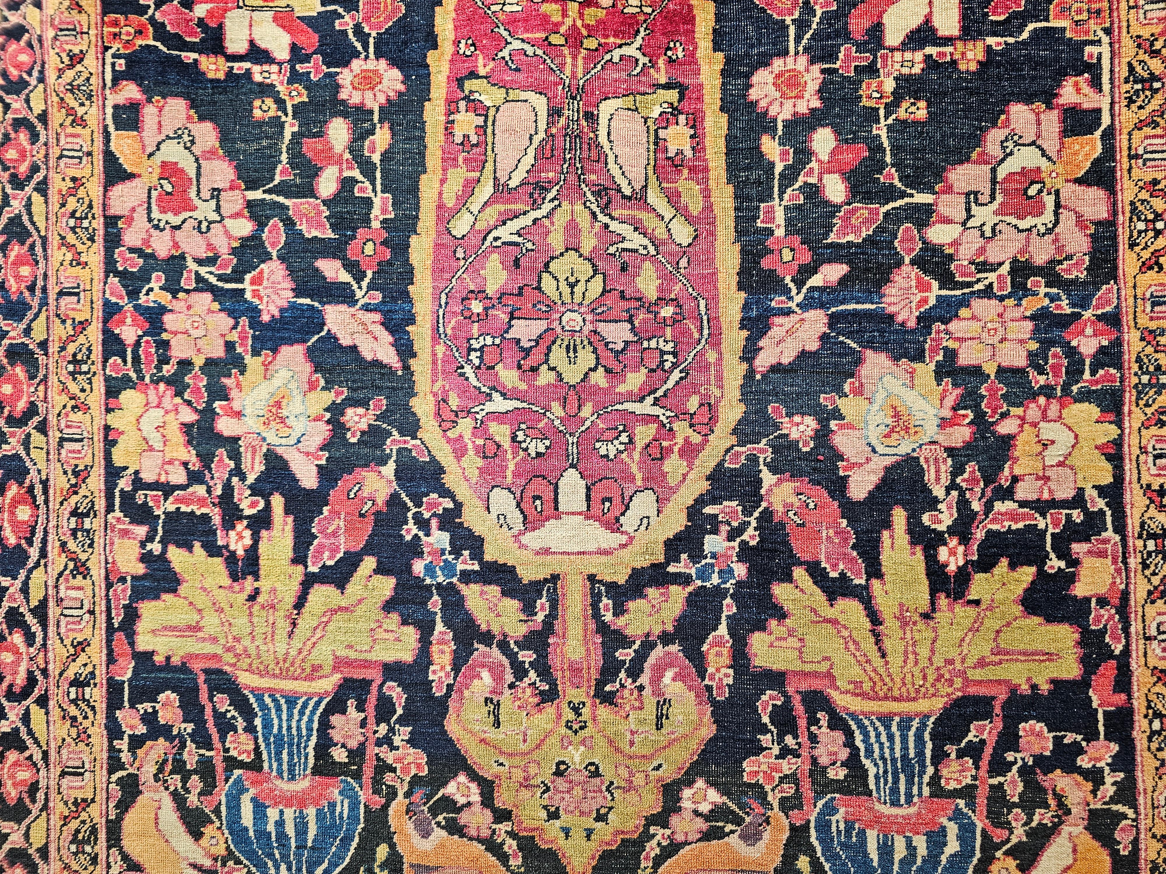 19th Century Persian Kerman Lavar Area Rug in the “Tree of Life” Pattern In Good Condition For Sale In Barrington, IL