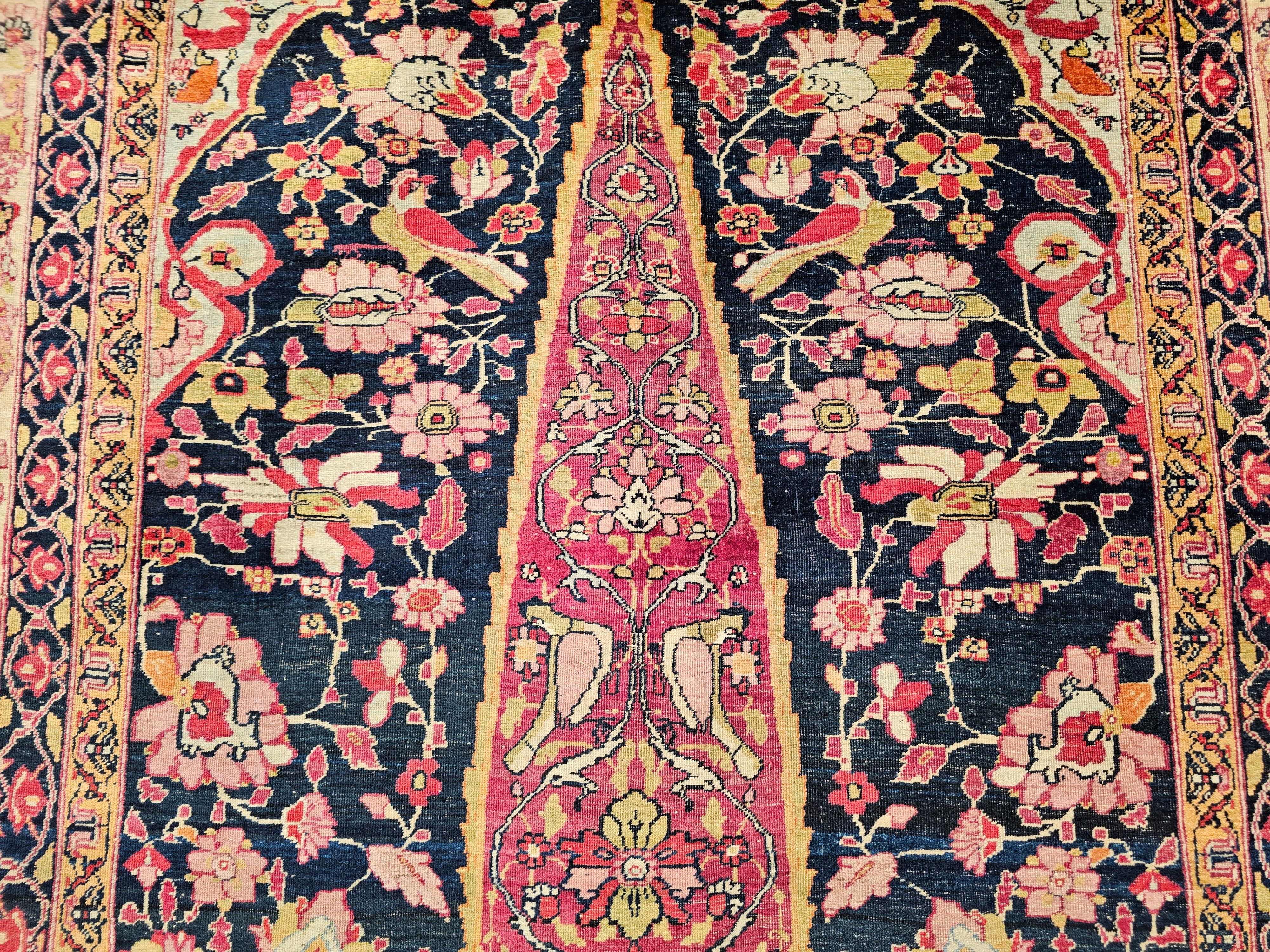 Wool 19th Century Persian Kerman Lavar Area Rug in the “Tree of Life” Pattern For Sale