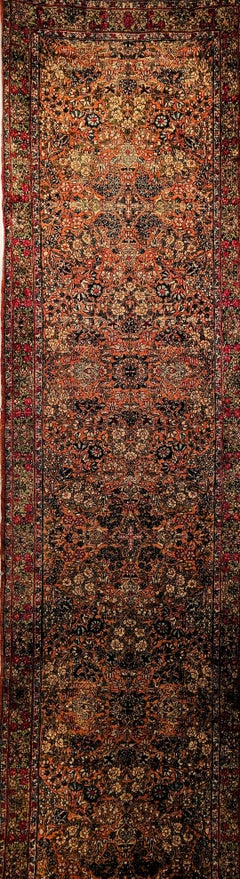 19th Century Persian Kerman Lavar Runner