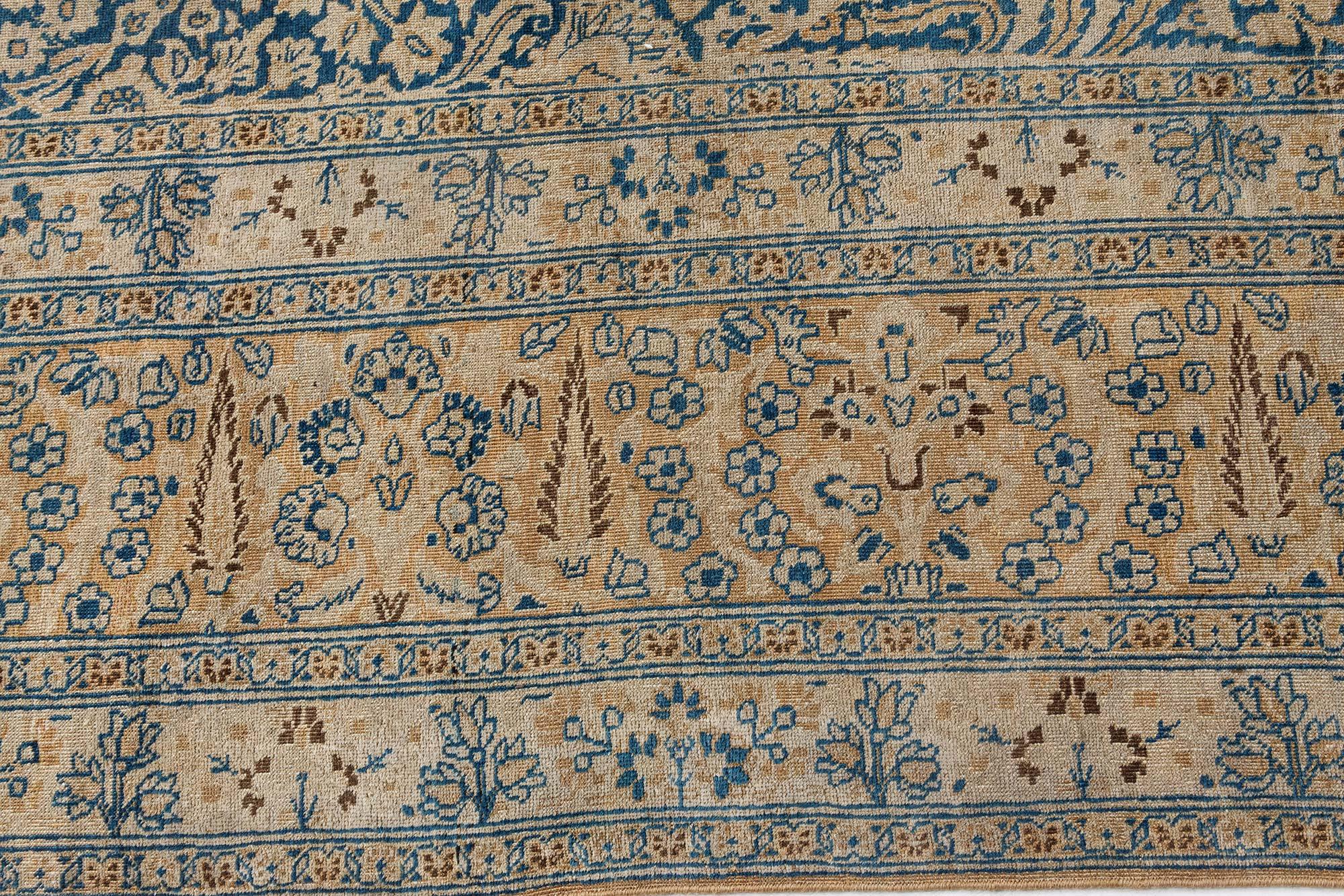 19th Century Persian Khorassan Handmade Wool Rug For Sale 4