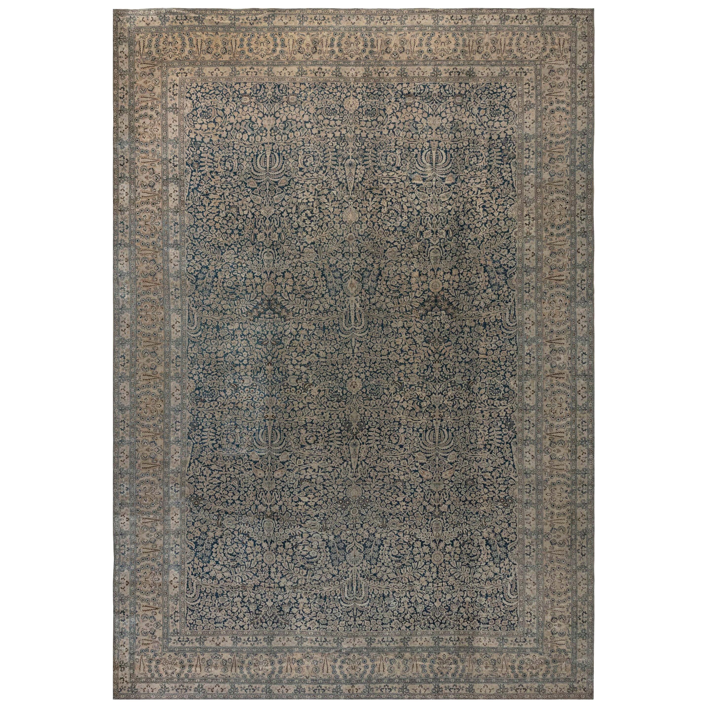 19th Century Persian Khorassan Handmade Wool Rug For Sale