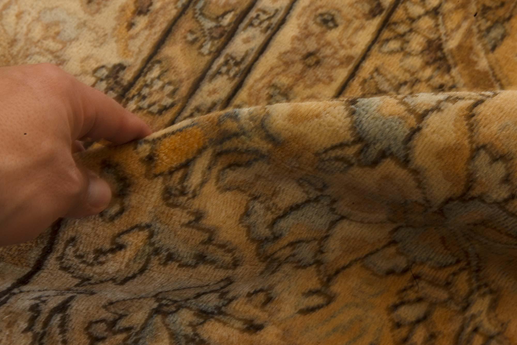 Authentic 19th century Persian Kirman beige handmade wool carpet
Size: 9'7