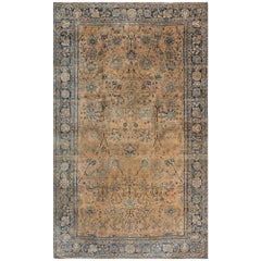 Authentique tapis persan Kirman du 19ème siècle fait à la main