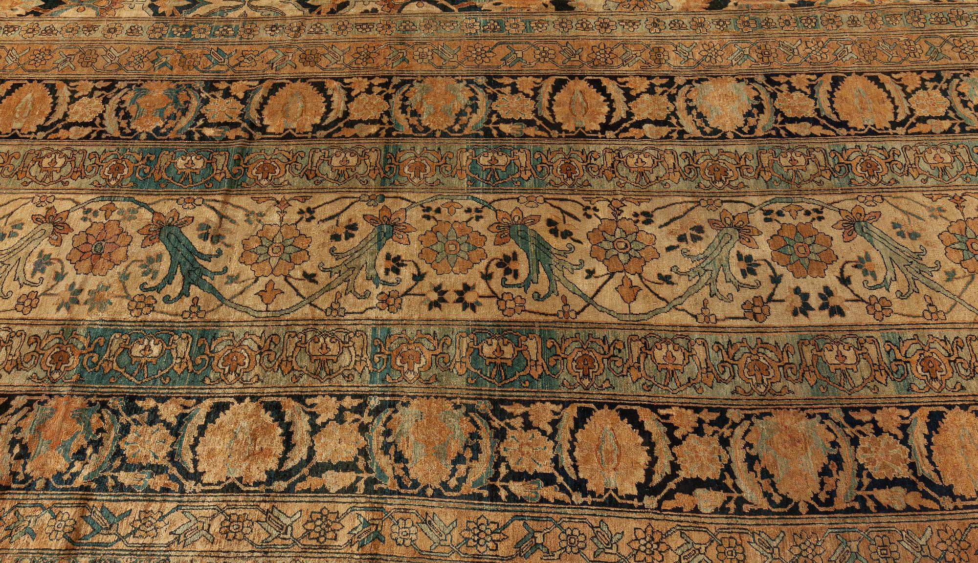19th Century Persian Kirman Handmade Wool Rug 'Size Adjusted' For Sale 2