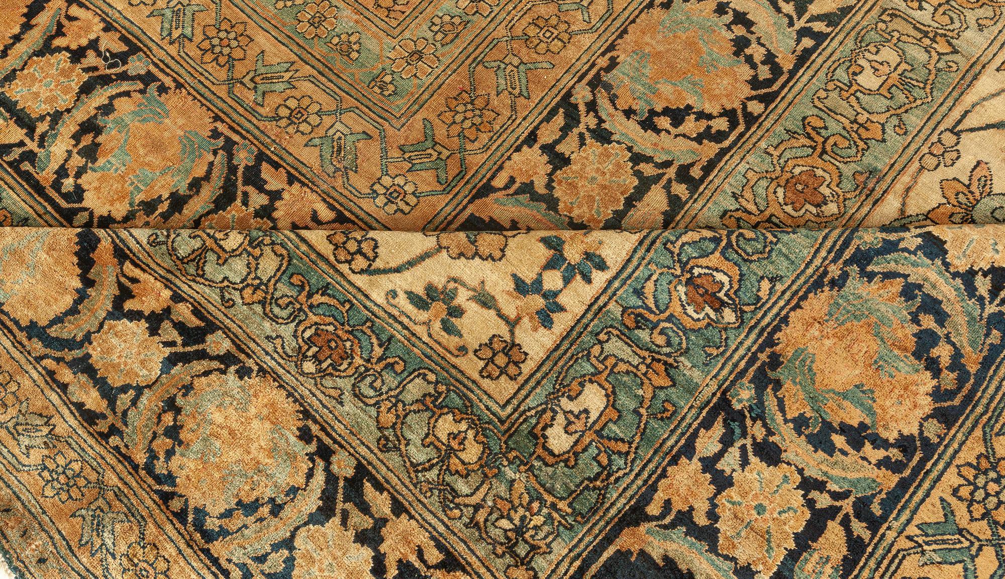 19th Century Persian Kirman Handmade Wool Rug 'Size Adjusted' For Sale 3