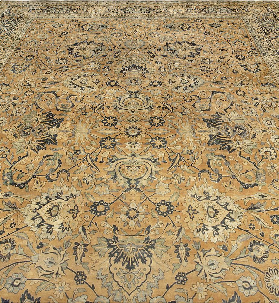 Authentic 19th Century Persian Kirman Handmade Wool Rug
Size: 12'6