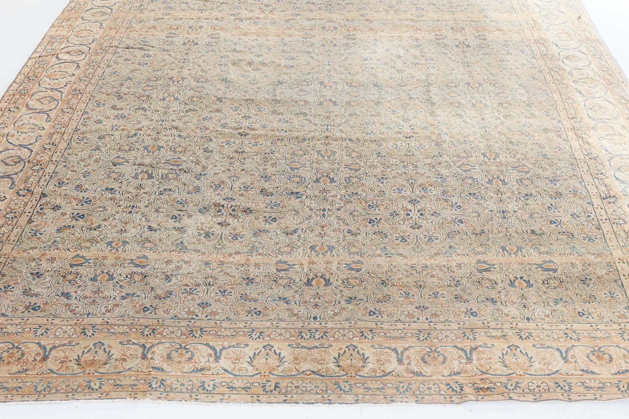 19th Century Persian Kirman Handmade Wool Rug For Sale 2