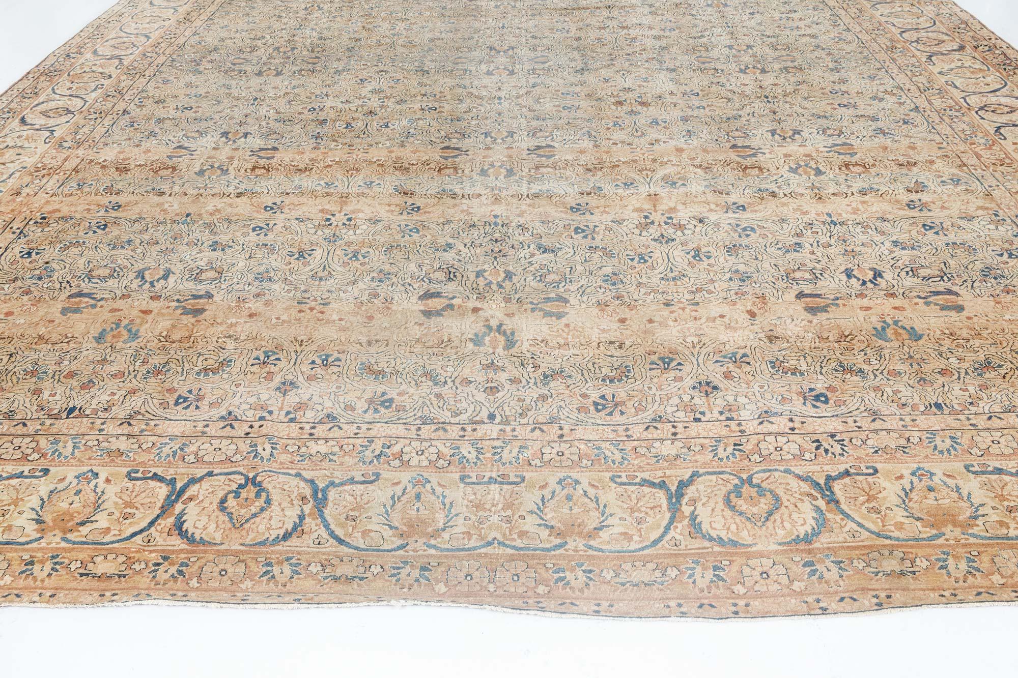 19th Century Persian Kirman Handmade Wool Rug For Sale 3