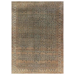 Antique 19th Century Persian Kirman Handmade Wool Rug