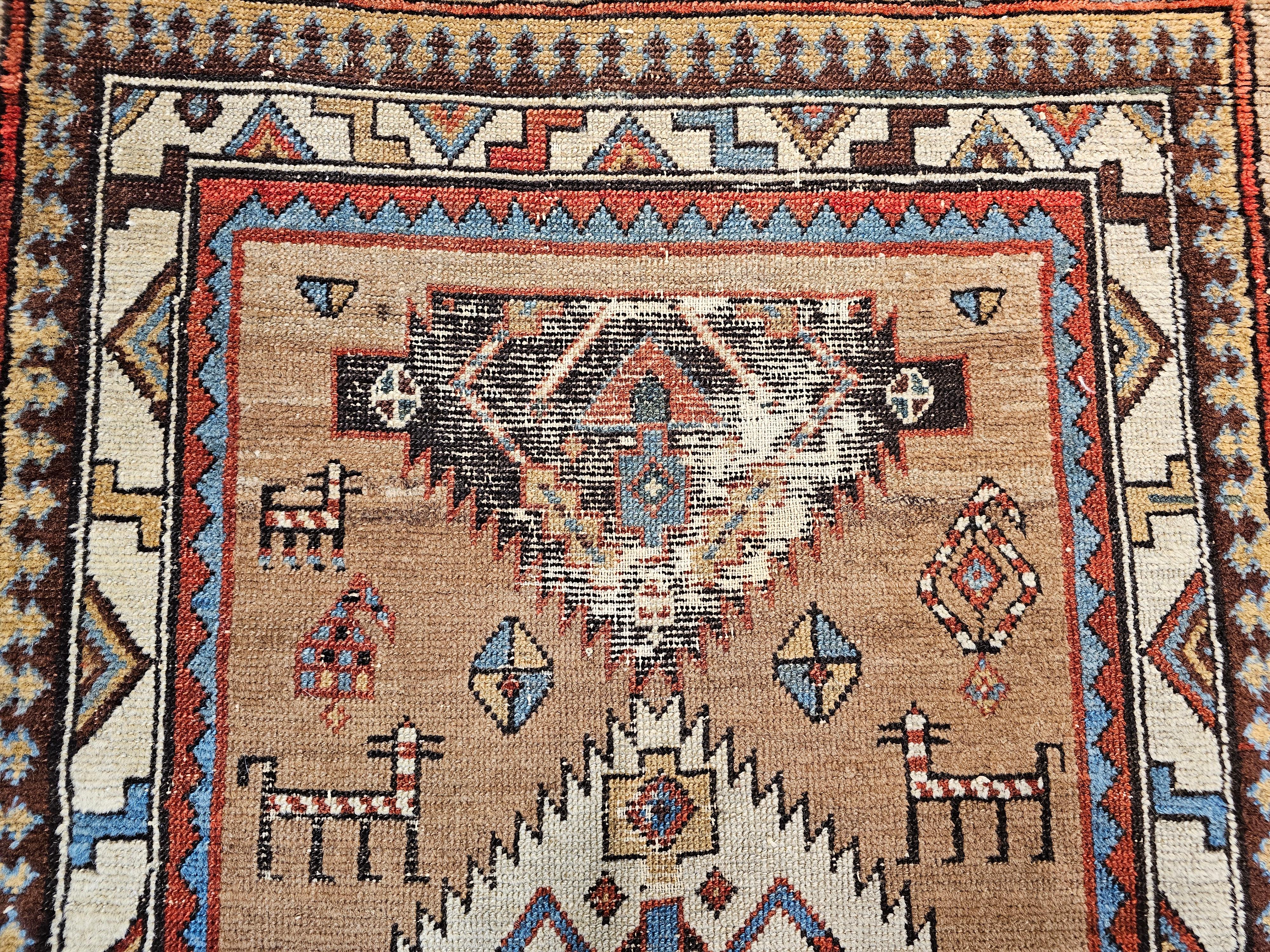 19th Century Persian Kurdish Camel Hair Runner For Sale 5