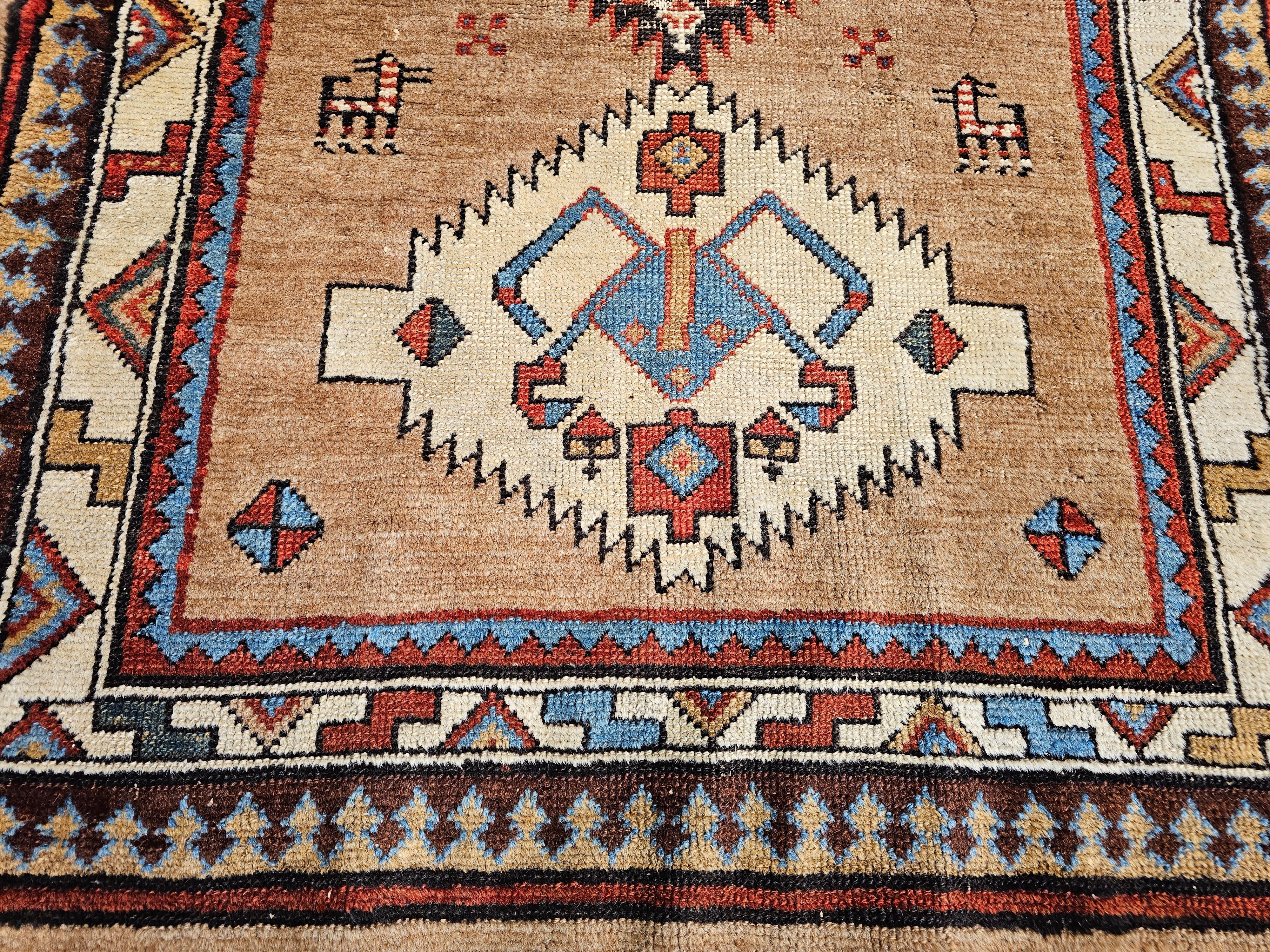 19th Century Persian Kurdish Camel Hair Runner For Sale 1