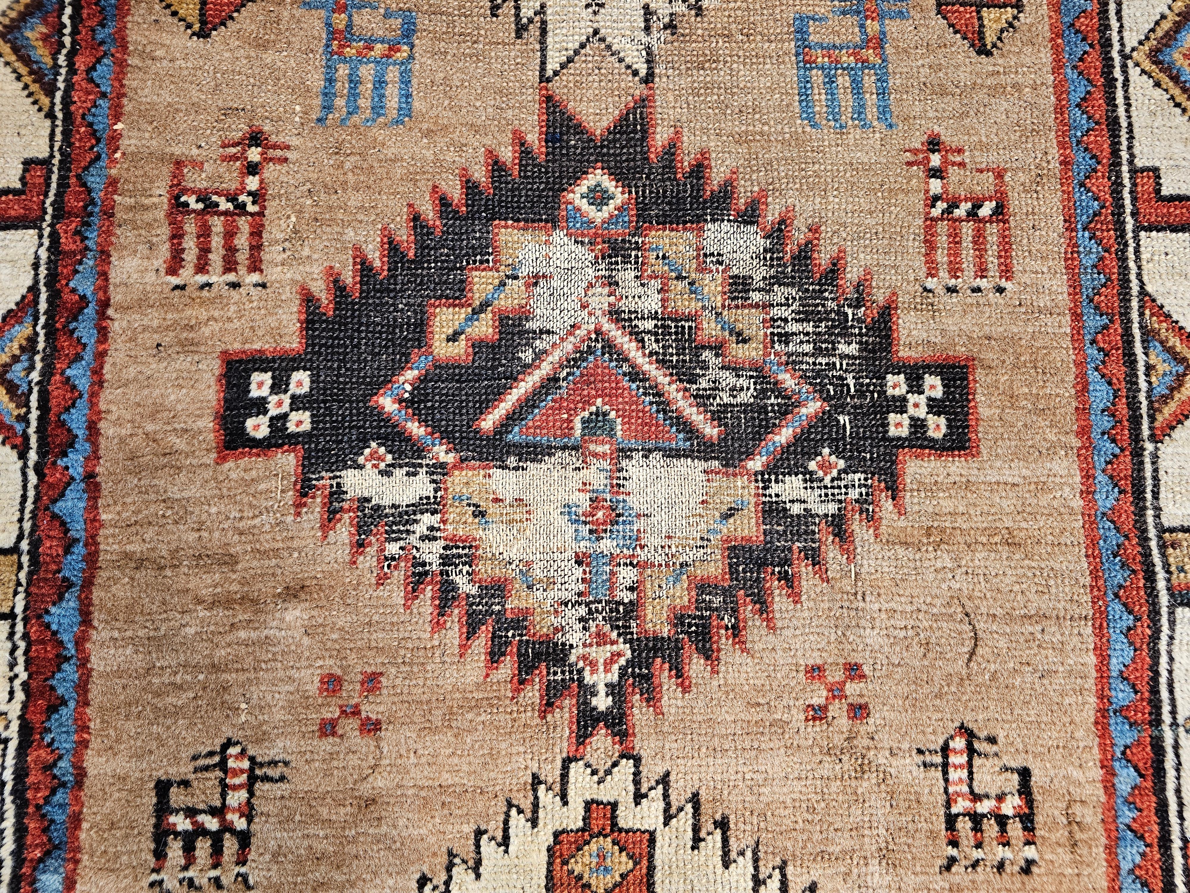 19th Century Persian Kurdish Camel Hair Runner For Sale 2