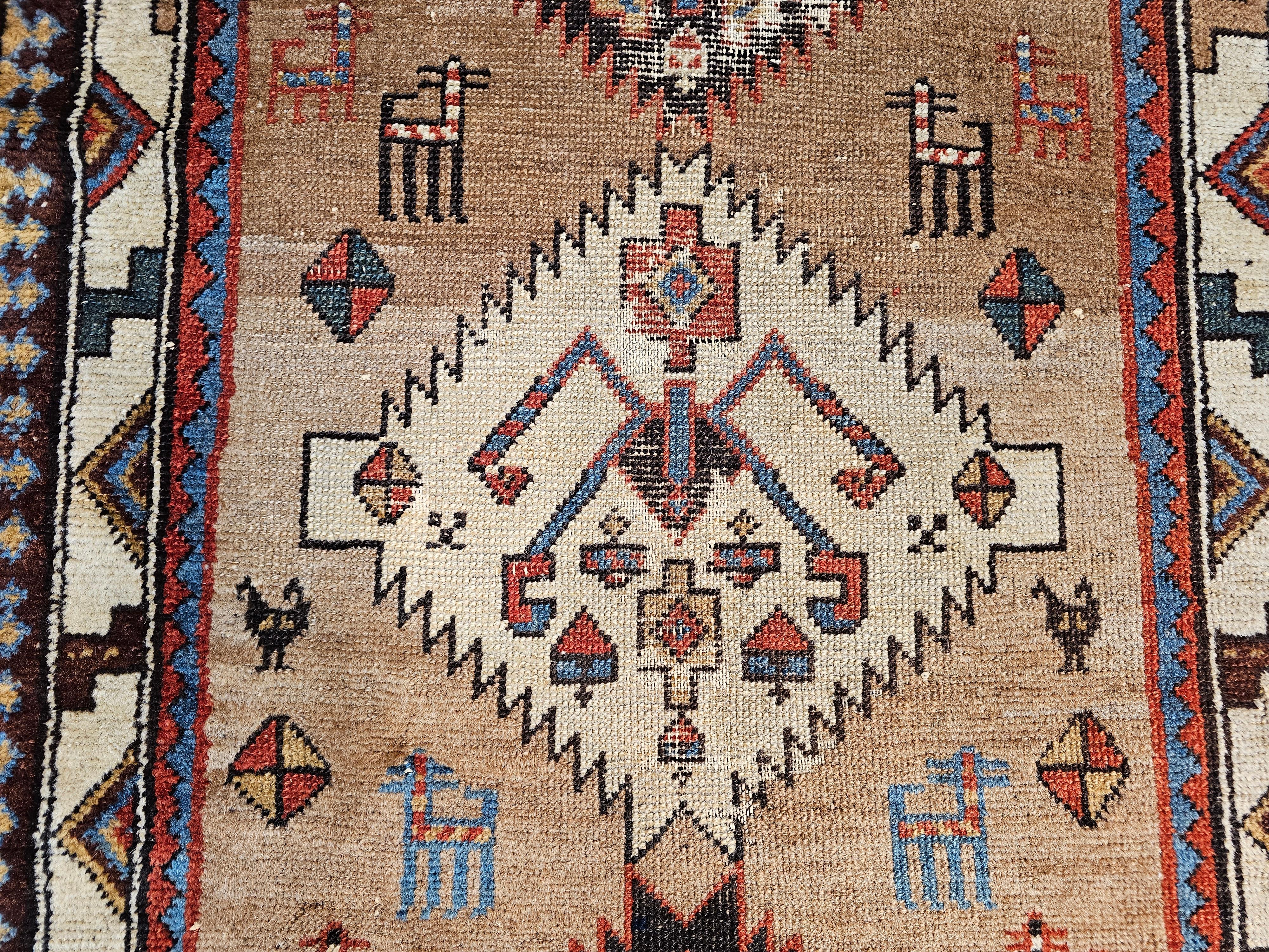 19th Century Persian Kurdish Camel Hair Runner For Sale 3