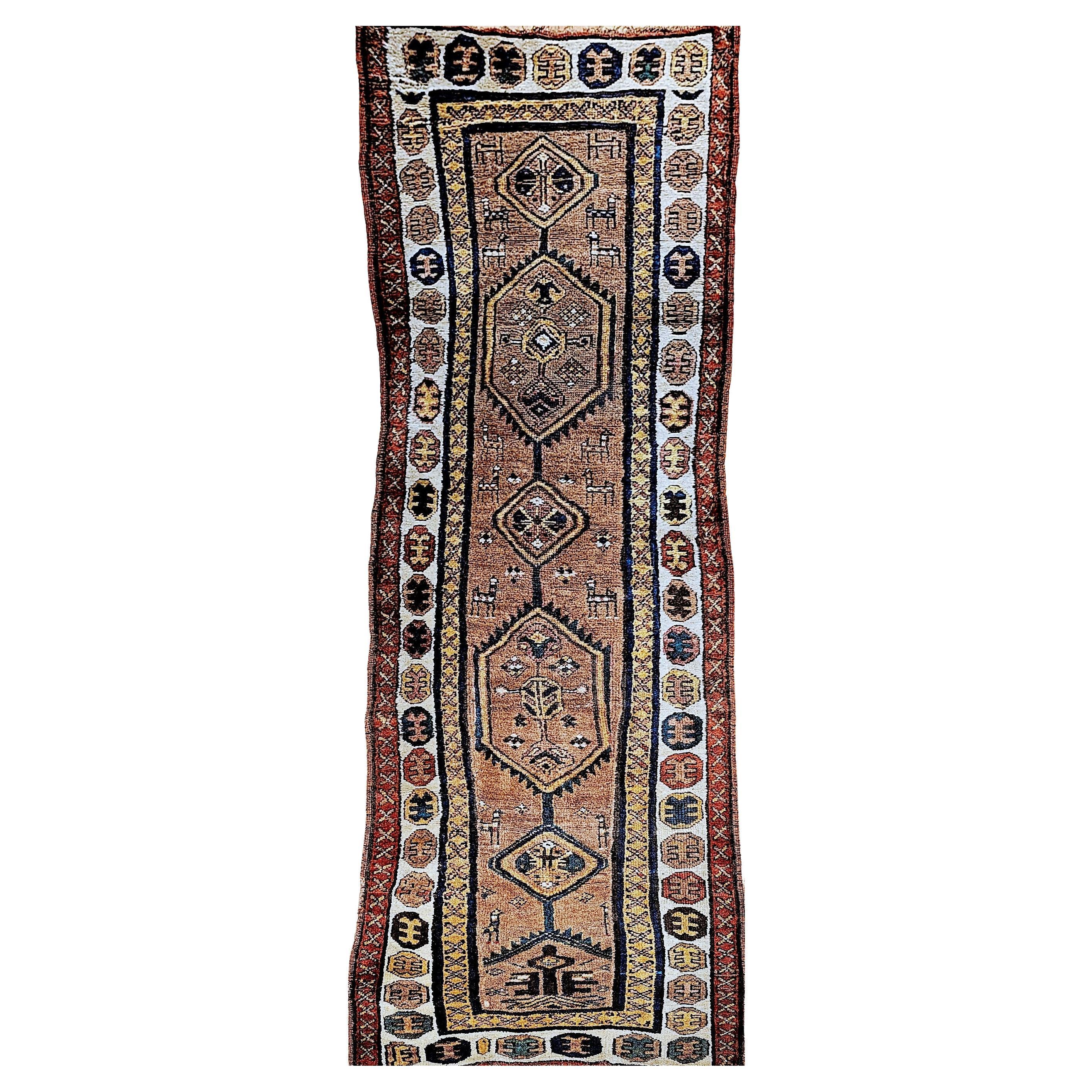 19th Century Persian Kurdish Camel Hair Runner