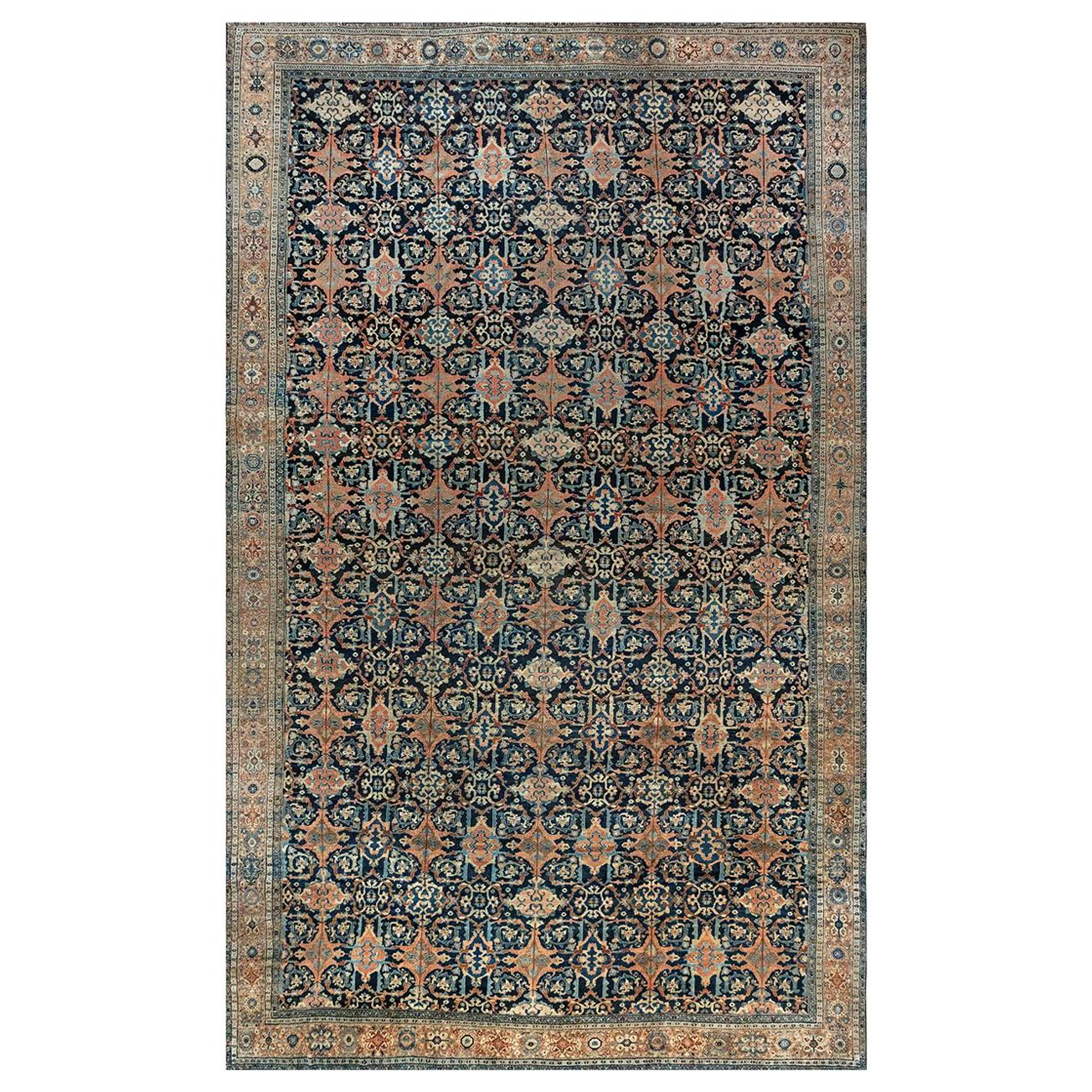 19th Century Persian Malayer Handmade Wool Rug