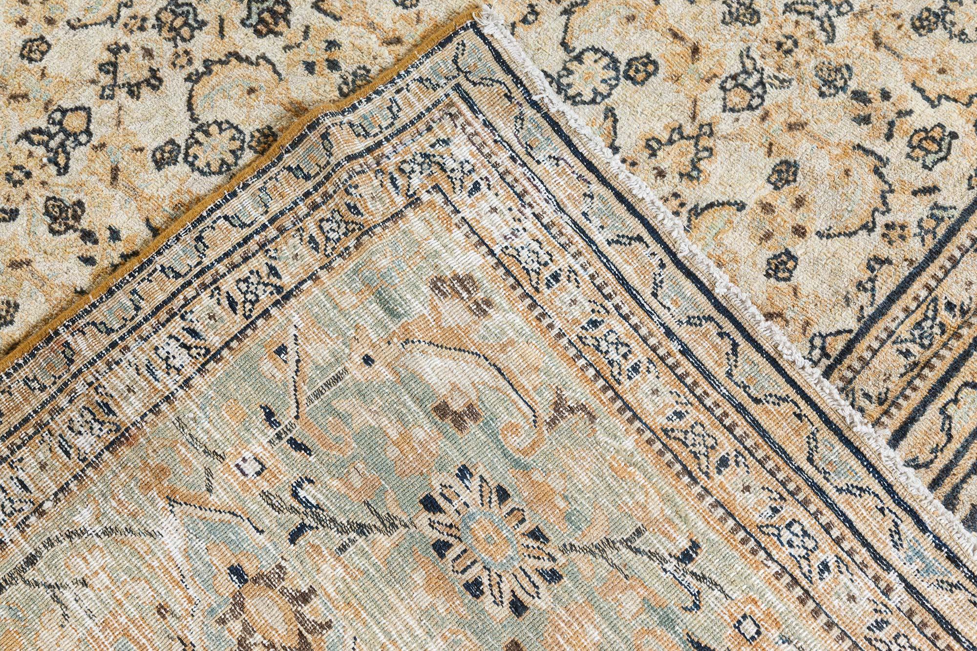 19th Century Persian Meshad Handmade Wool Carpet For Sale 6