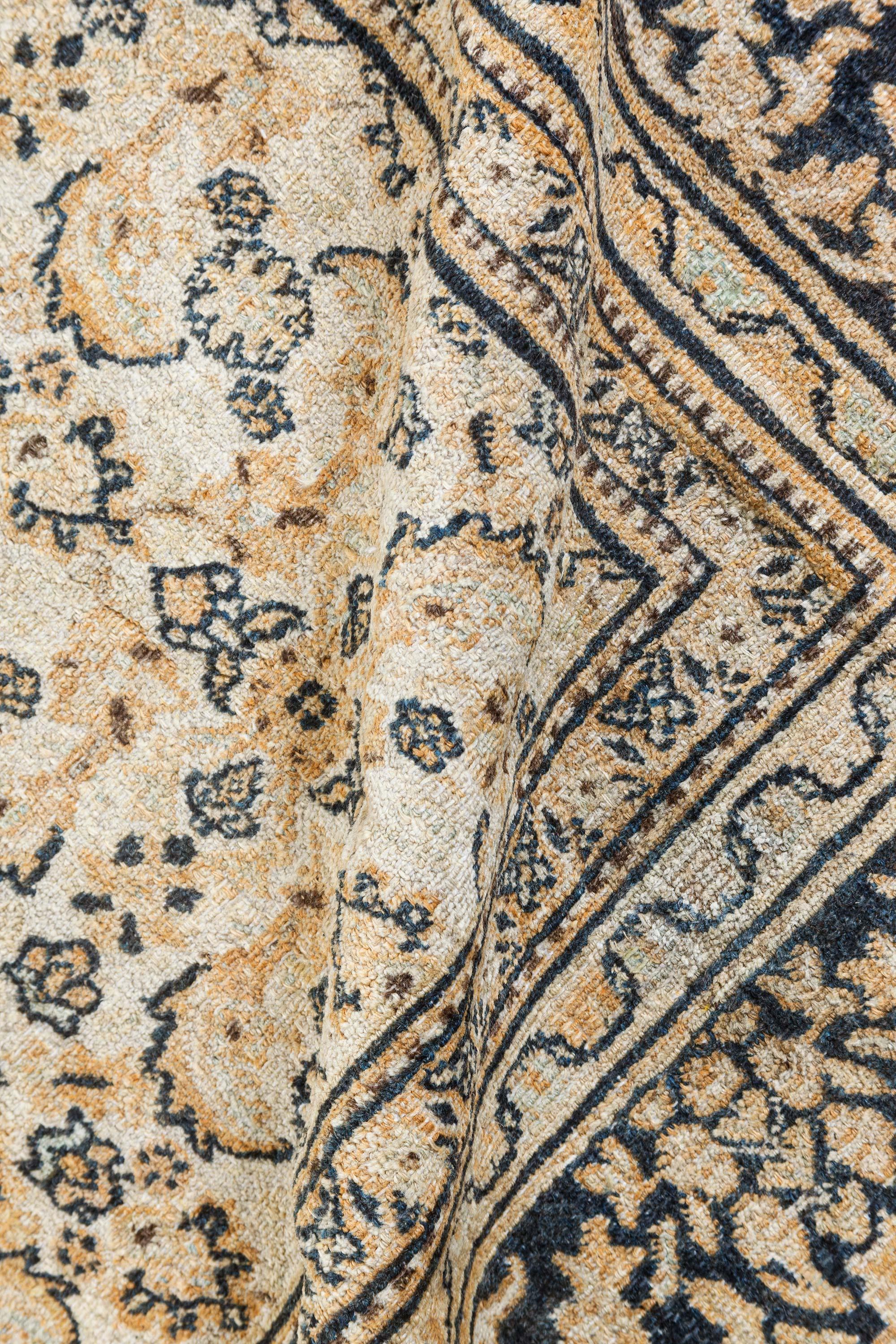 Authentic 19th century Persian Meshad handmade wool carpet
Size: 13'2