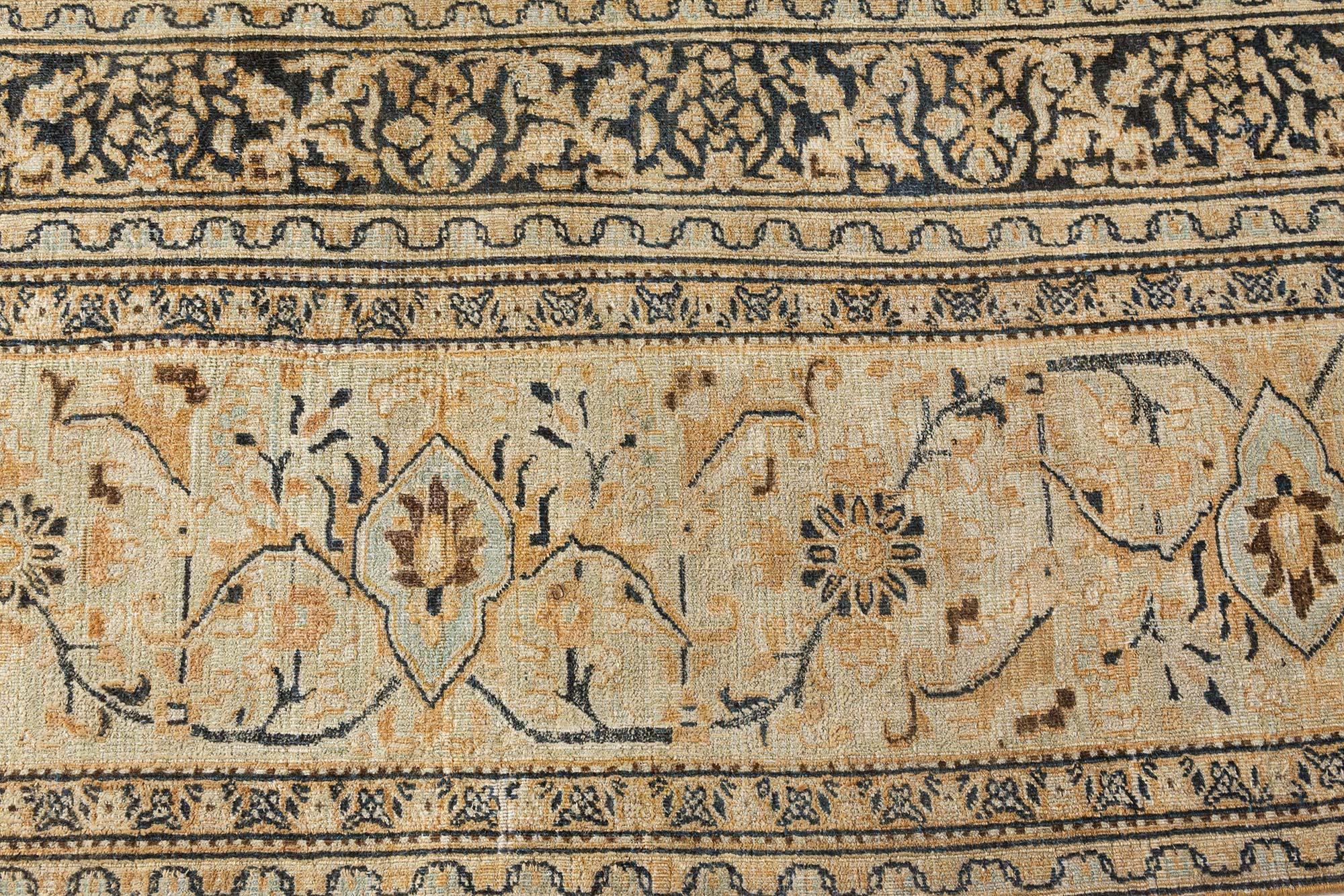 19th Century Persian Meshad Handmade Wool Carpet For Sale 3
