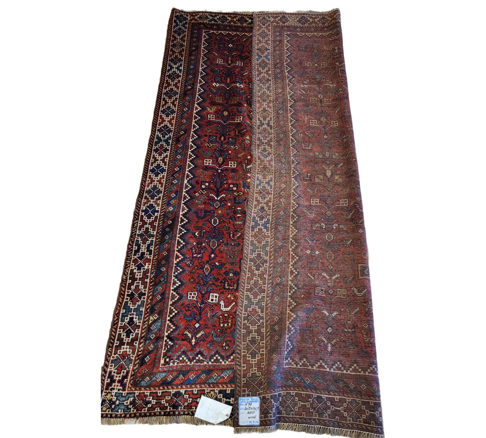 Incredible 1850's Persian Qashqai

Hand knotted Persian wool, sheared, dyed, spun, and woven by the nomadic Qashqais around the mid 1800's.

Featuring beautifully aged veggie dyes. Rich in tribal motifs indicative of its heritage- the Bauvinats of