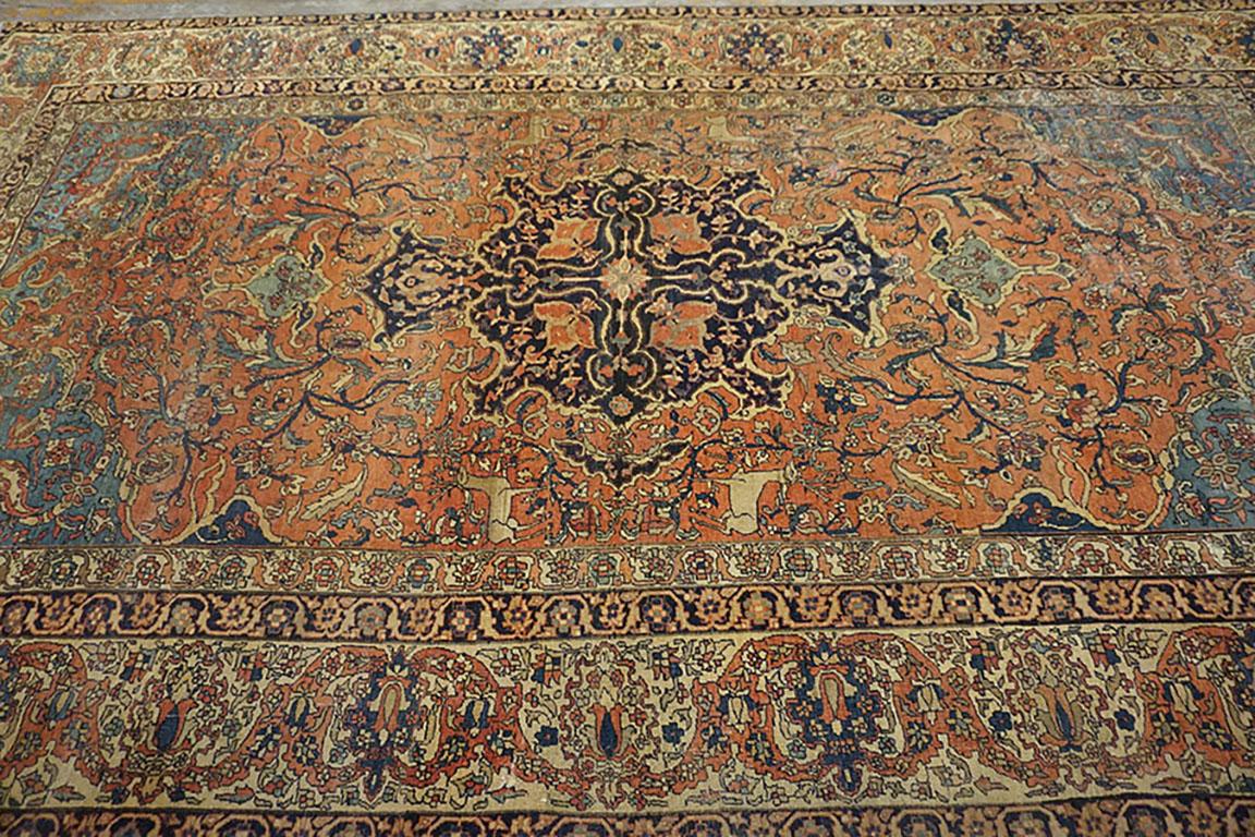 Hand-Knotted 19th Century Persian Sarouk Farahan Carpet  6' 2
