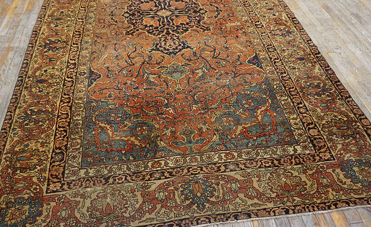 Wool 19th Century Persian Sarouk Farahan Carpet  6' 2