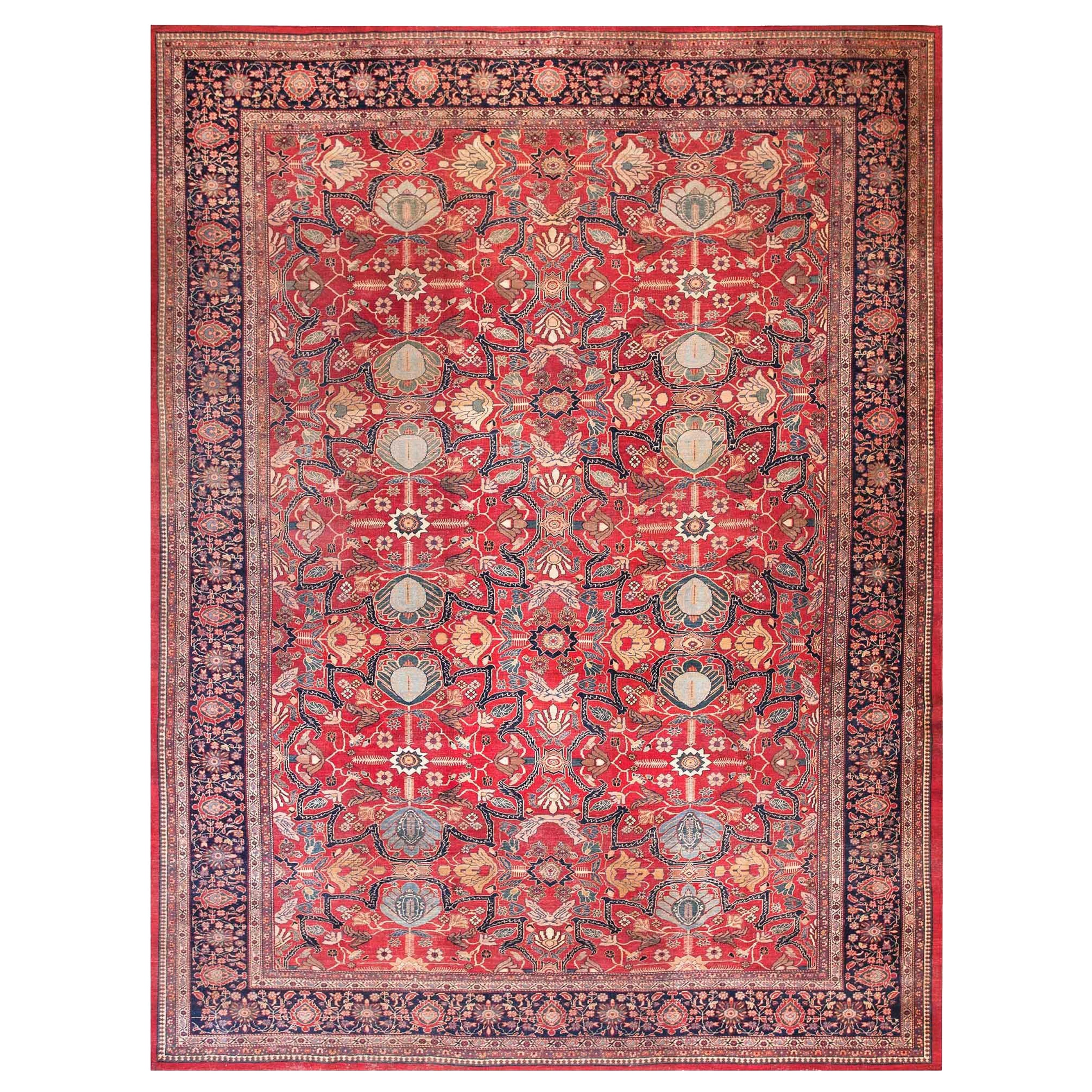 19th Century Persian Sarouk Farahan Carpet ( 8' 8" x 11' 8" - 265 x 355 cm ) For Sale