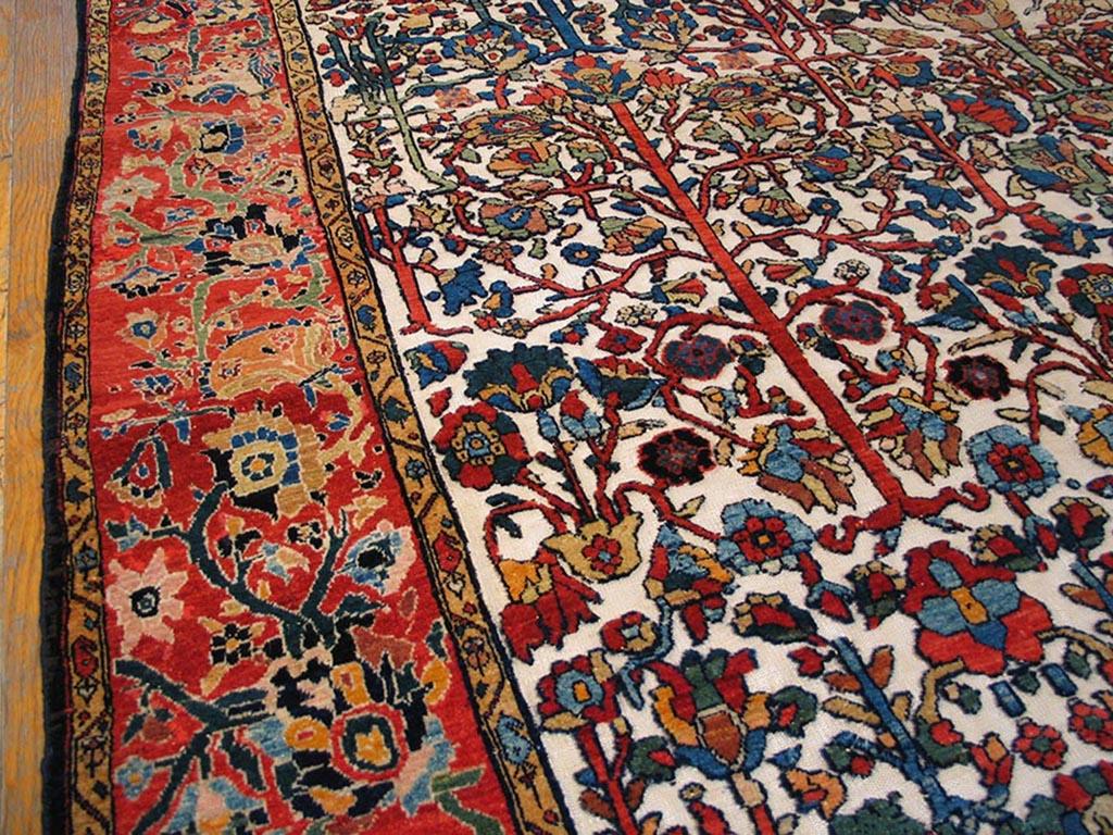 Fine XIX secolo Tappeto Persiano Sarouk Farahan in lana e seta del XIX secolo ( 8'4