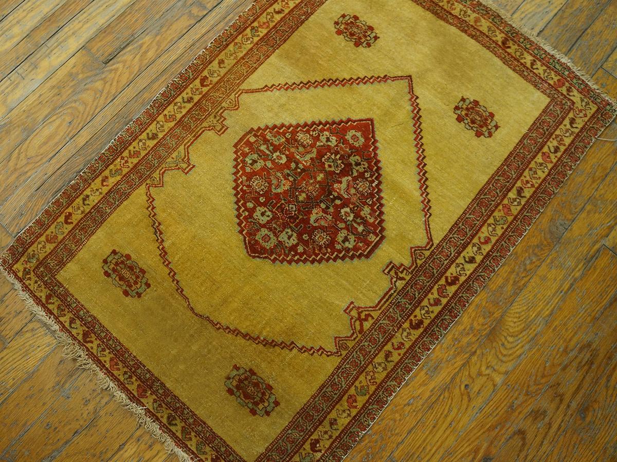 Hand-Knotted 19th Century Persian Senneh Rug ( 2' x 2'10