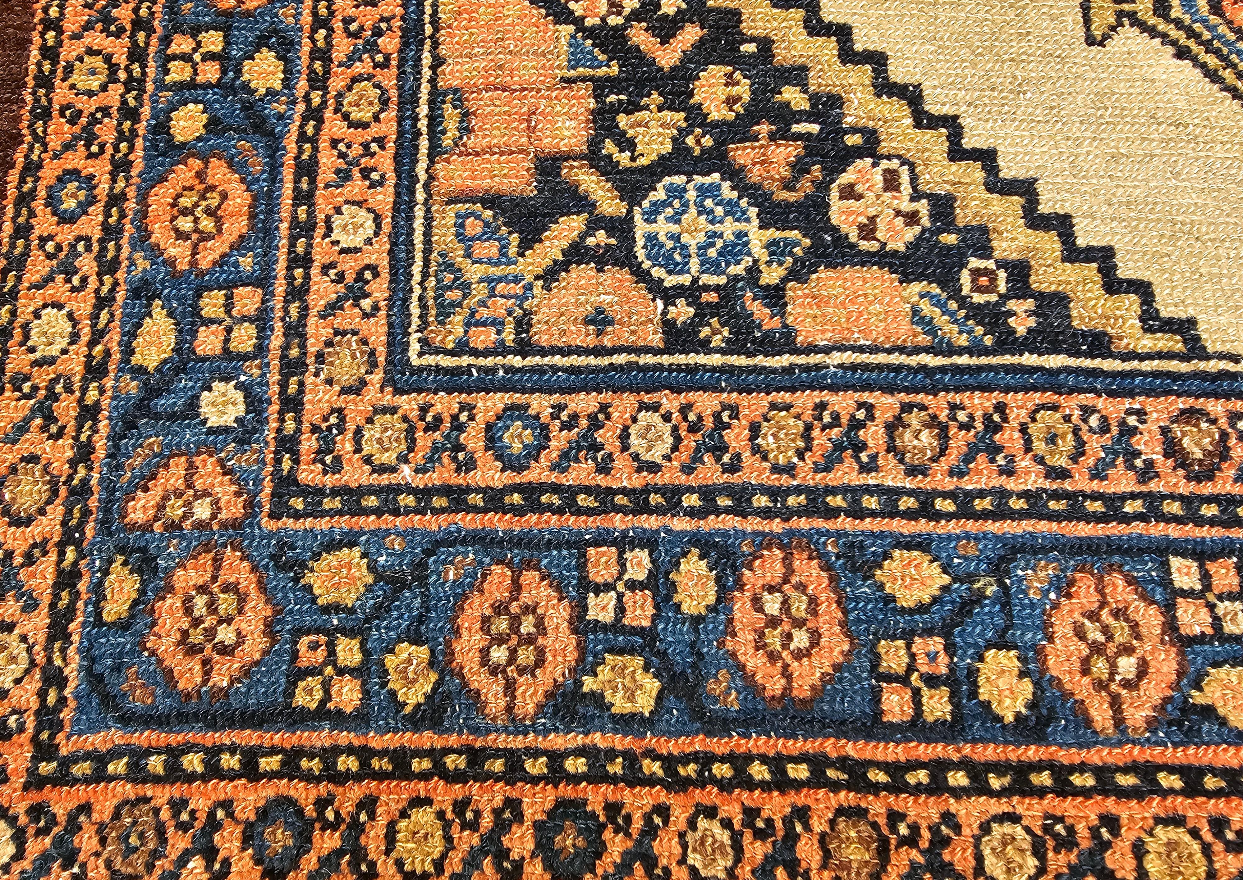 19th-Century Persian Serab Camelhair Near Square Size Area Rug im Angebot 2