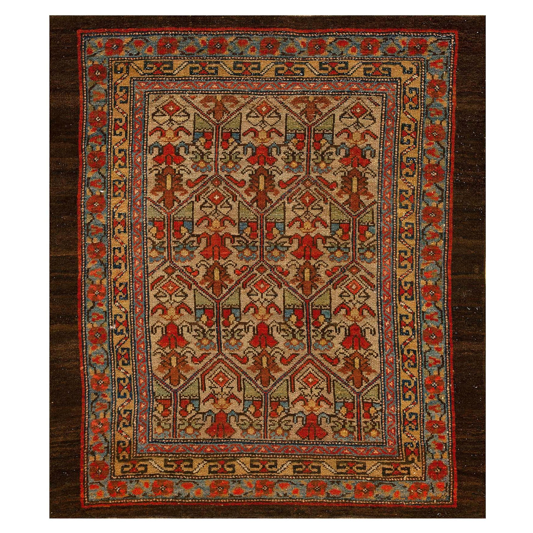 Tappeto Serab persiano del XIX secolo ( 3'2'' x 3'9'' - 97 x 114 ) in vendita