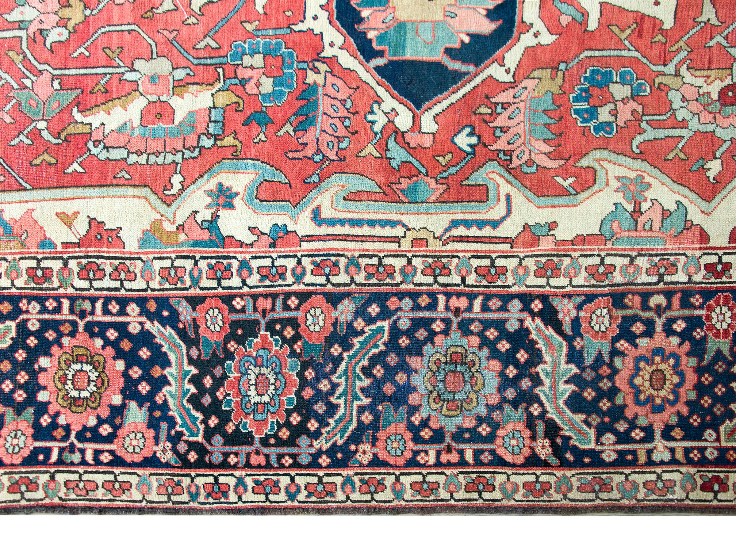 19th Century Persian Serapi Rug For Sale 5