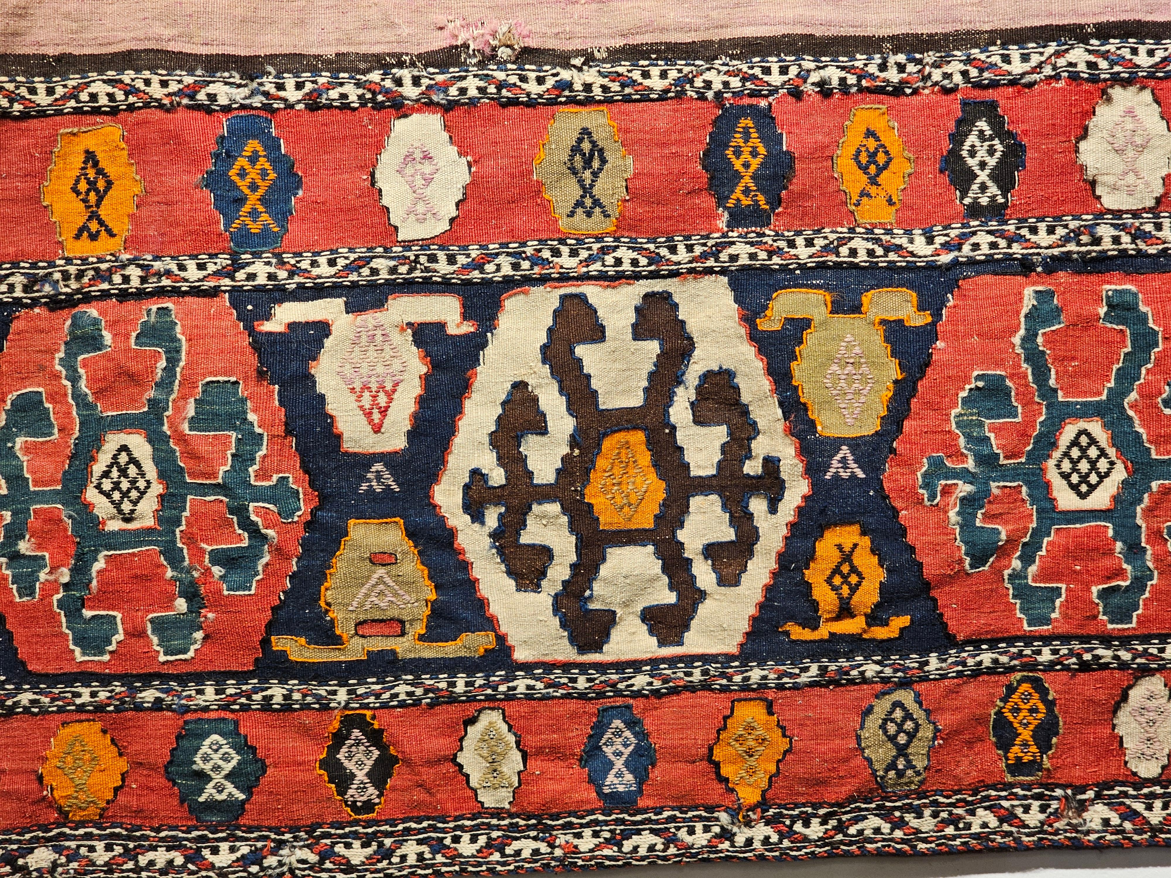 Persische Shahsavan Mafrash Stammes-Kargo-Taschentafel aus dem 19. Jahrhundert im Angebot 5