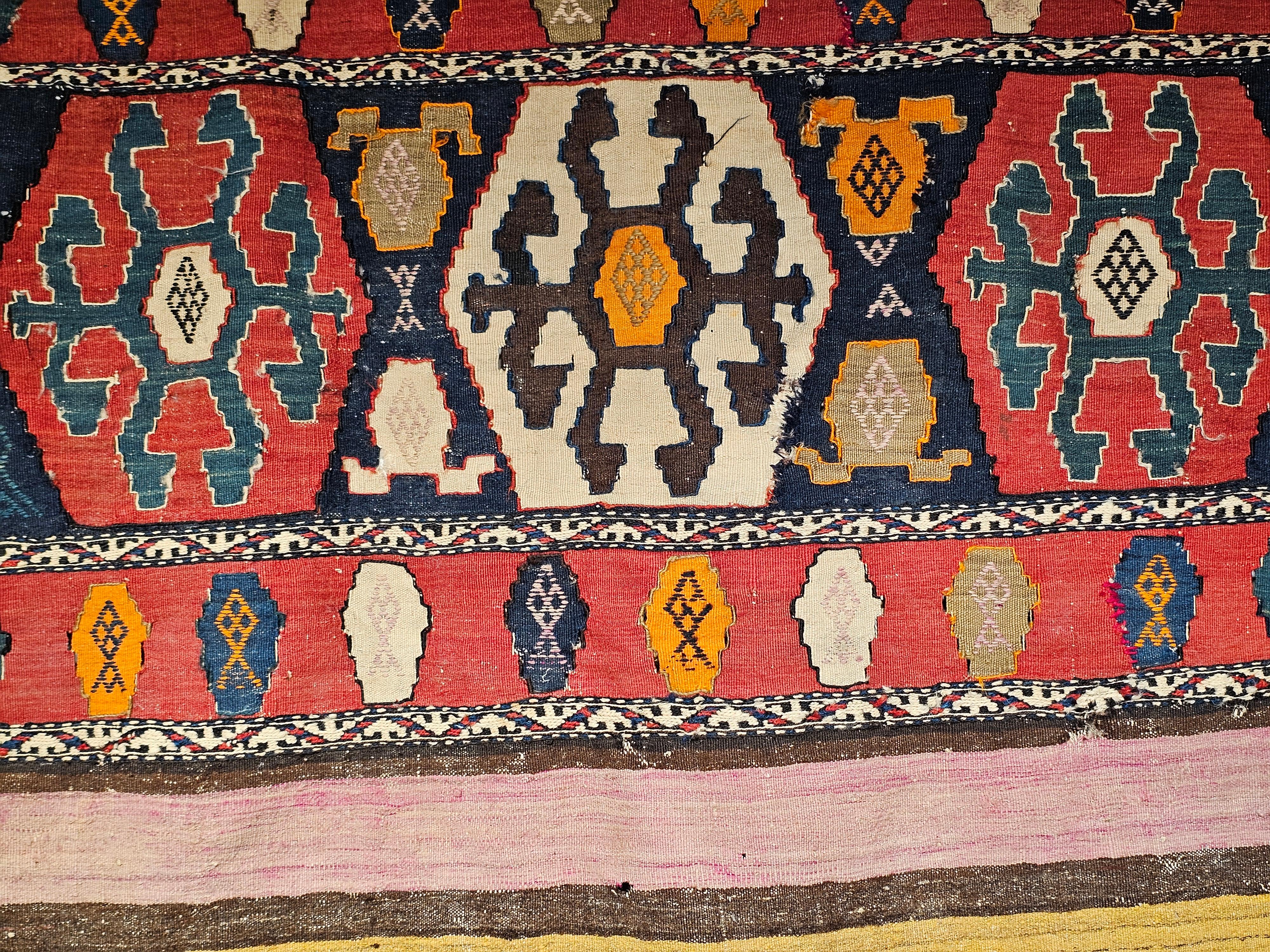 Persische Shahsavan Mafrash Stammes-Kargo-Taschentafel aus dem 19. Jahrhundert im Angebot 6