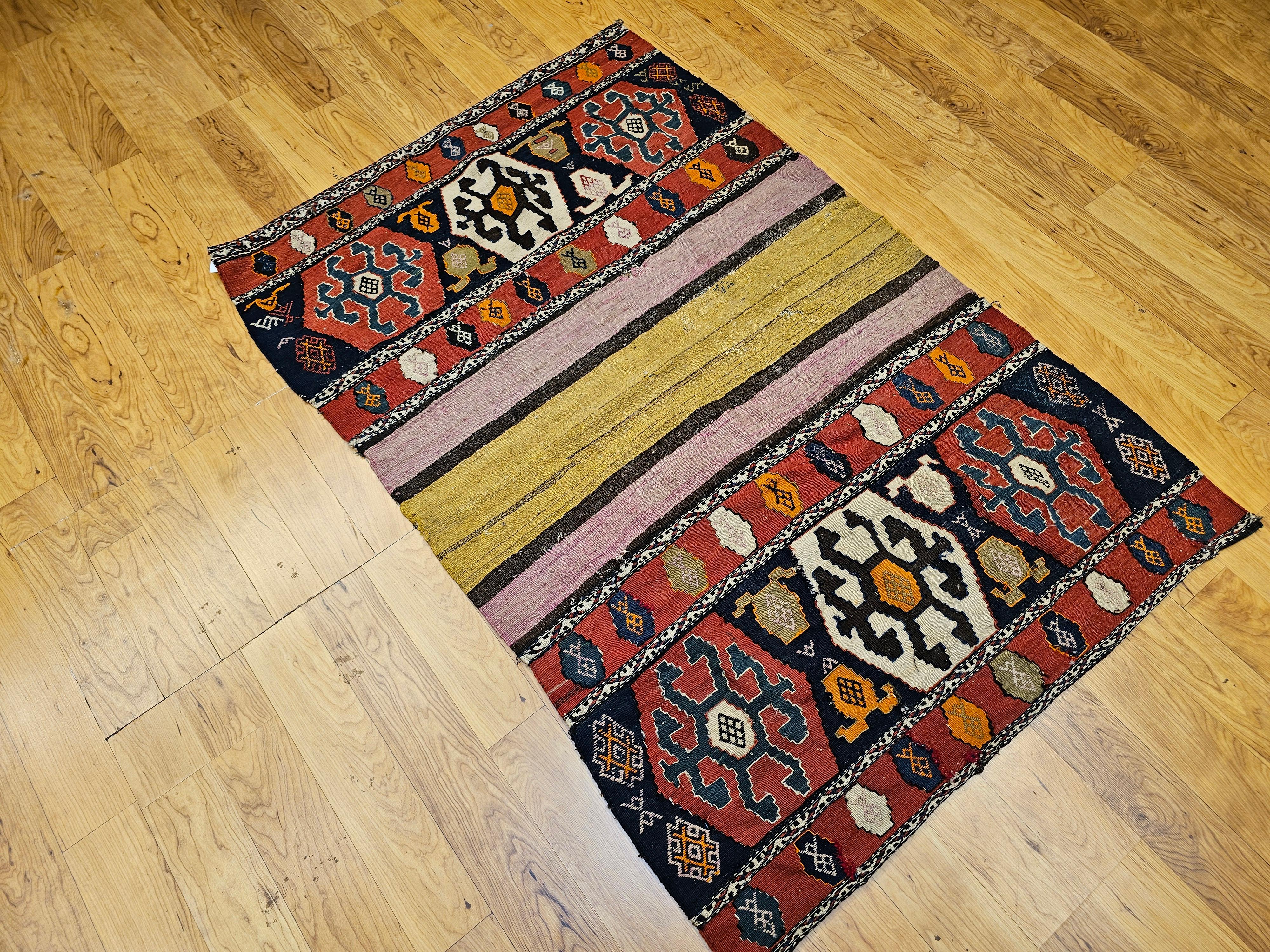 Persische Shahsavan Mafrash Stammes-Kargo-Taschentafel aus dem 19. Jahrhundert im Angebot 10