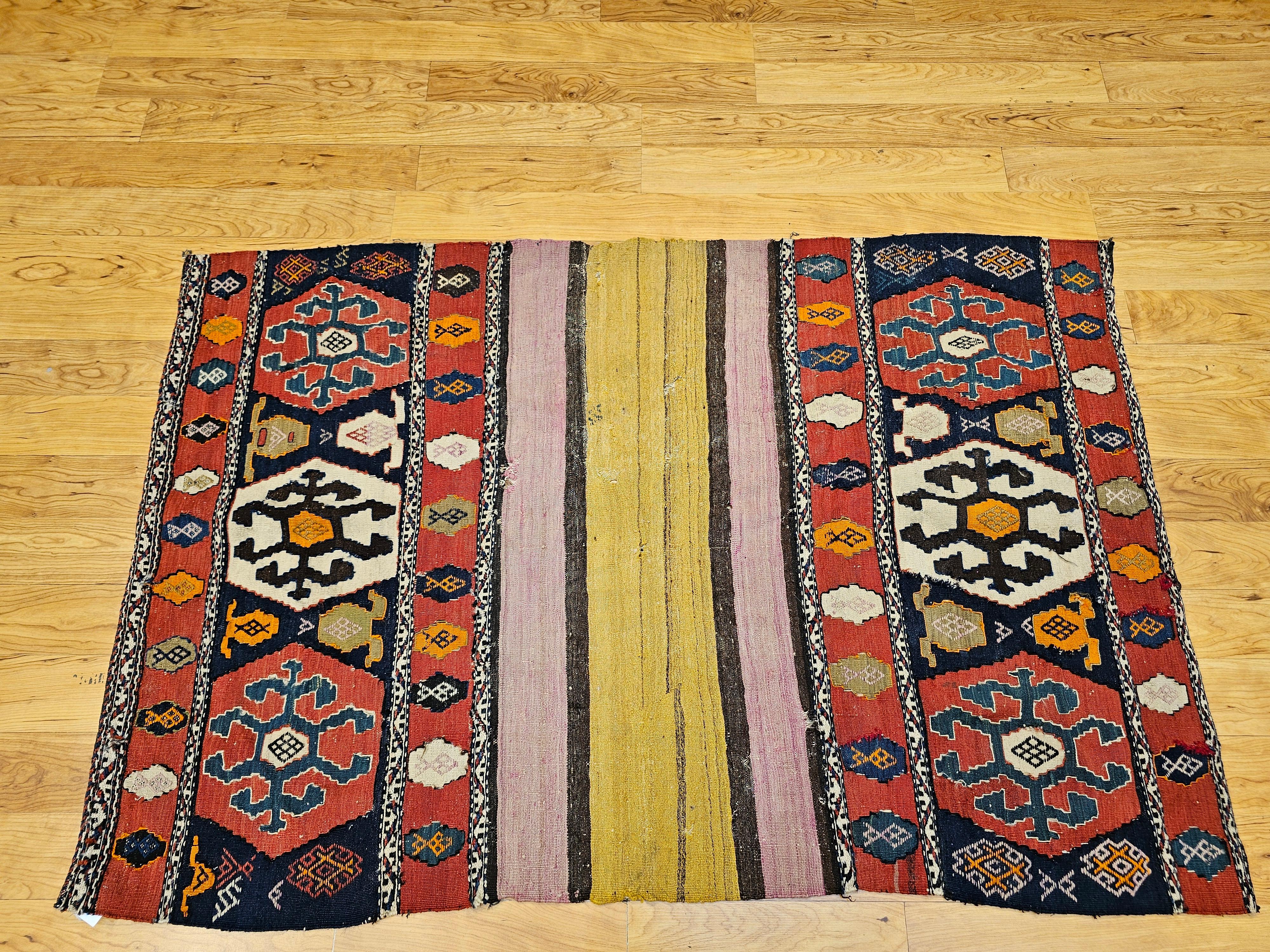 Persische Shahsavan Mafrash Stammes-Kargo-Taschentafel aus dem 19. Jahrhundert im Angebot 13