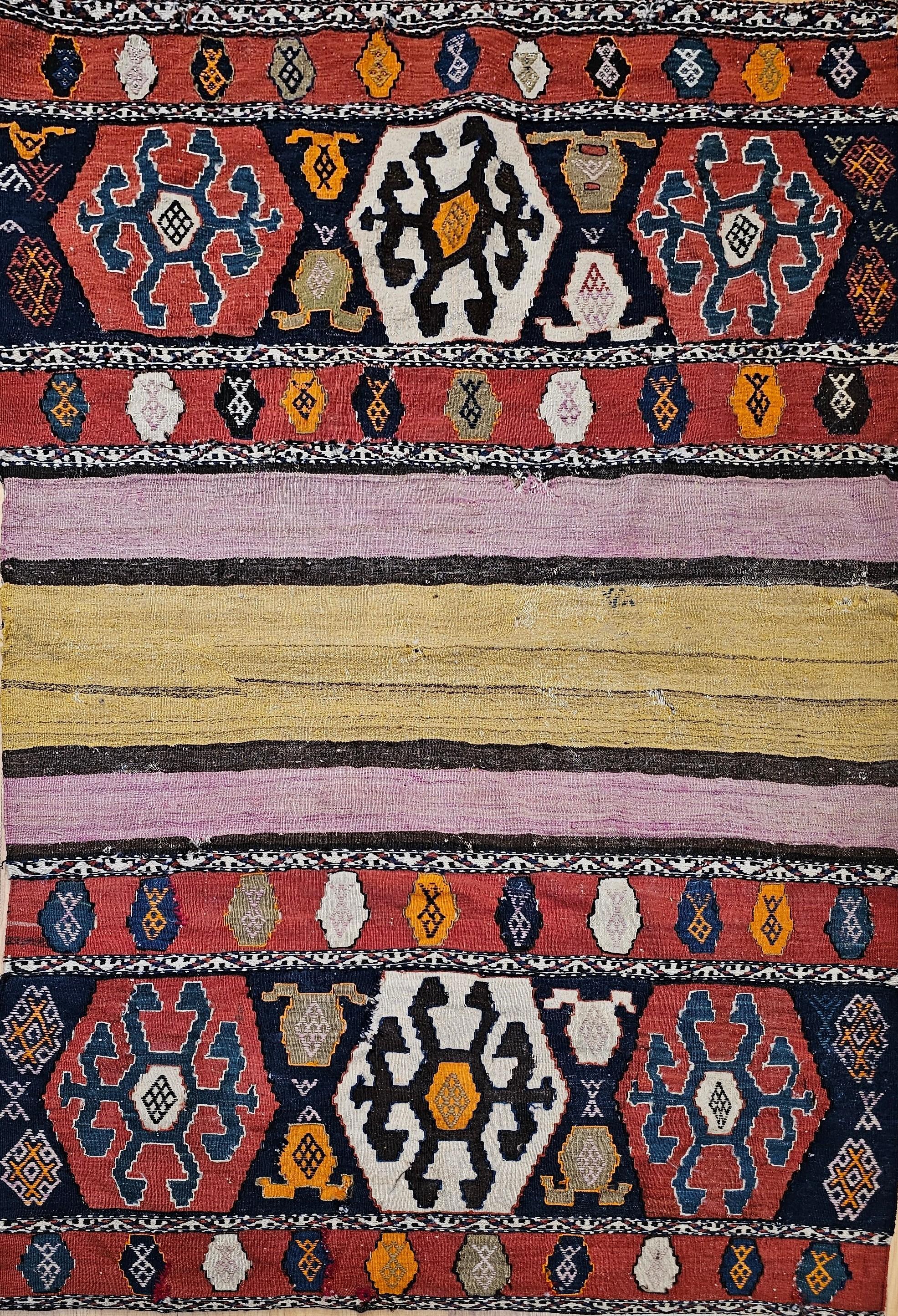 Persische Shahsavan Mafrash Stammes-Kargo-Taschentafel aus dem 19. Jahrhundert im Angebot 15